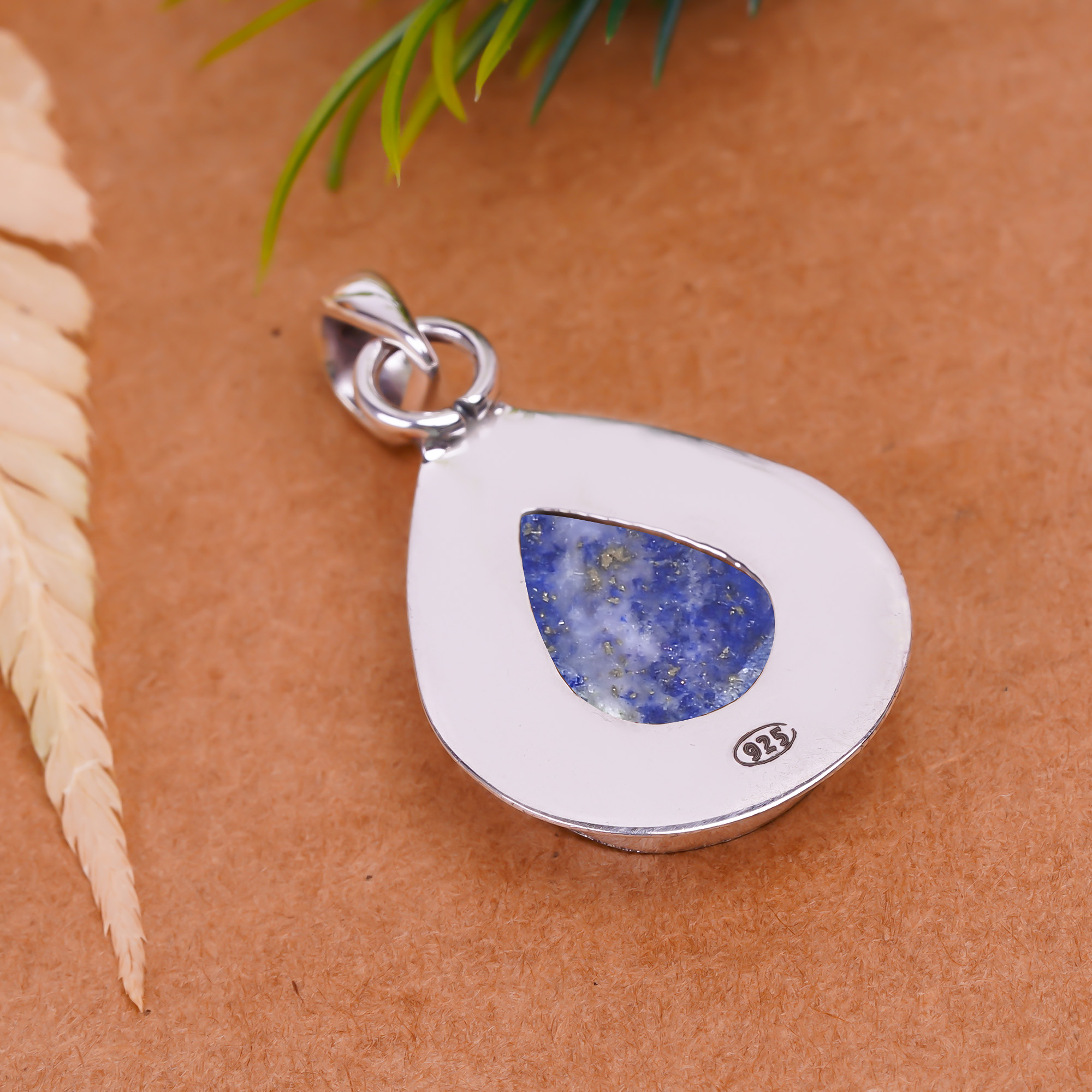 Natural Lapis Lazuli - Afghanistan 925 Solid Sterling Silver Pendant