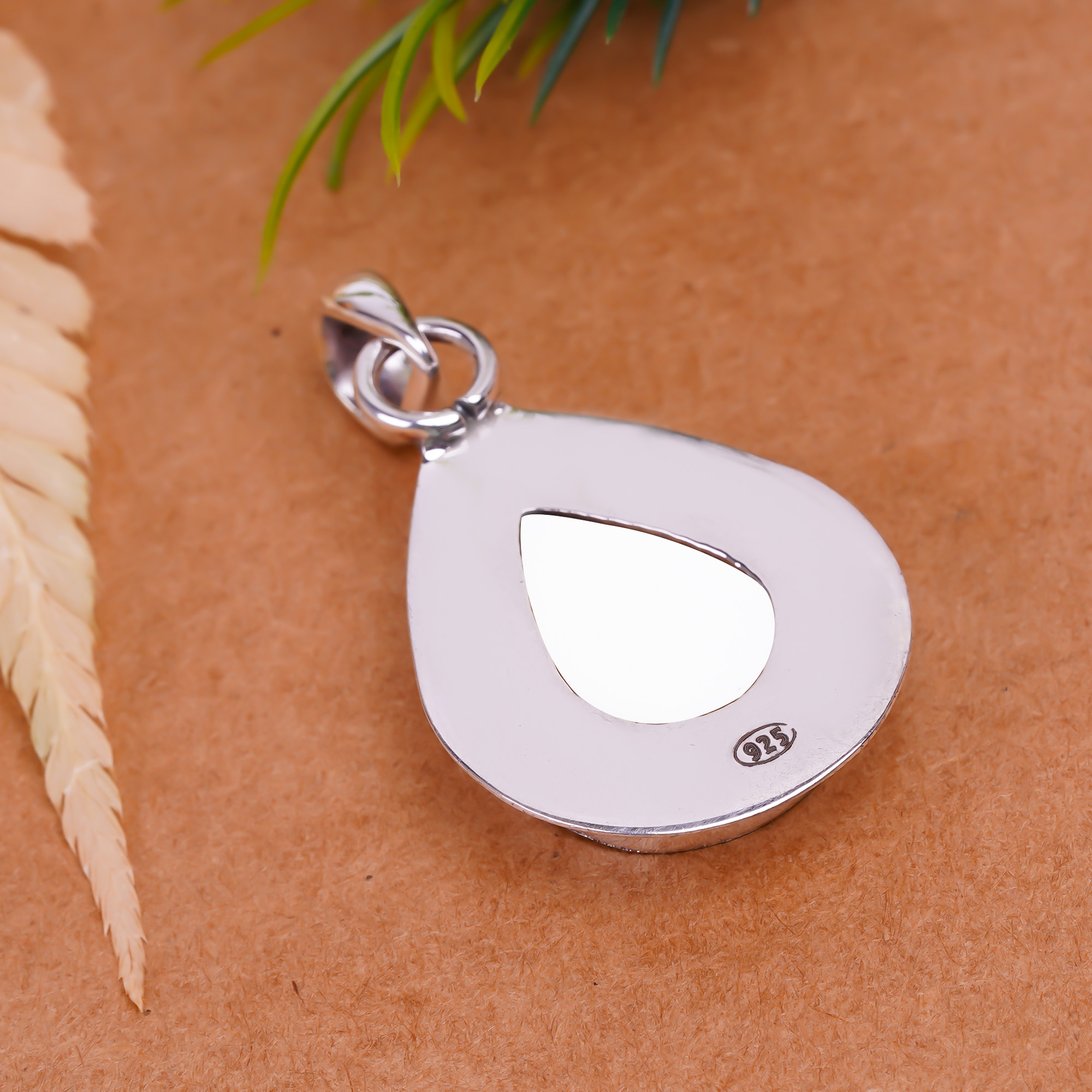 White Coral - Simulated 925 Solid Sterling Silver Pendant