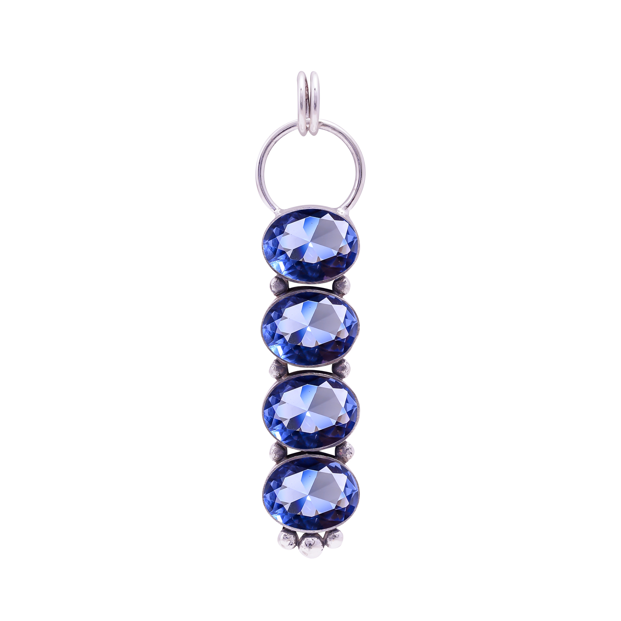 Iolite - Simulated 925 Solid Sterling Silver Pendant