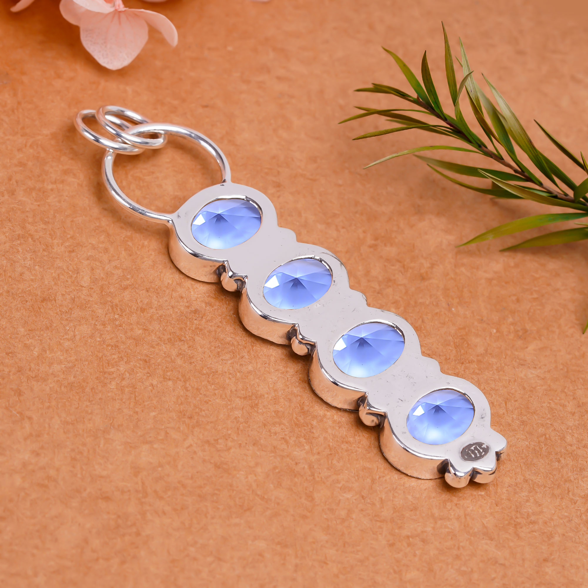 Iolite - Simulated 925 Solid Sterling Silver Pendant