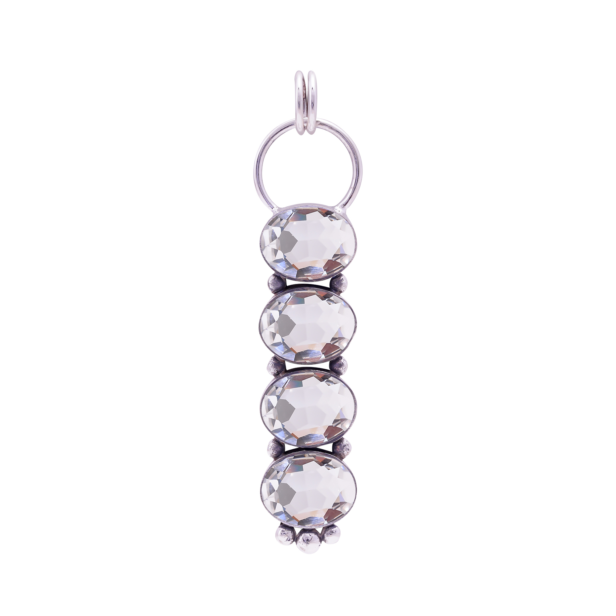 White Topaz - Simulated 925 Solid Sterling Silver Pendant