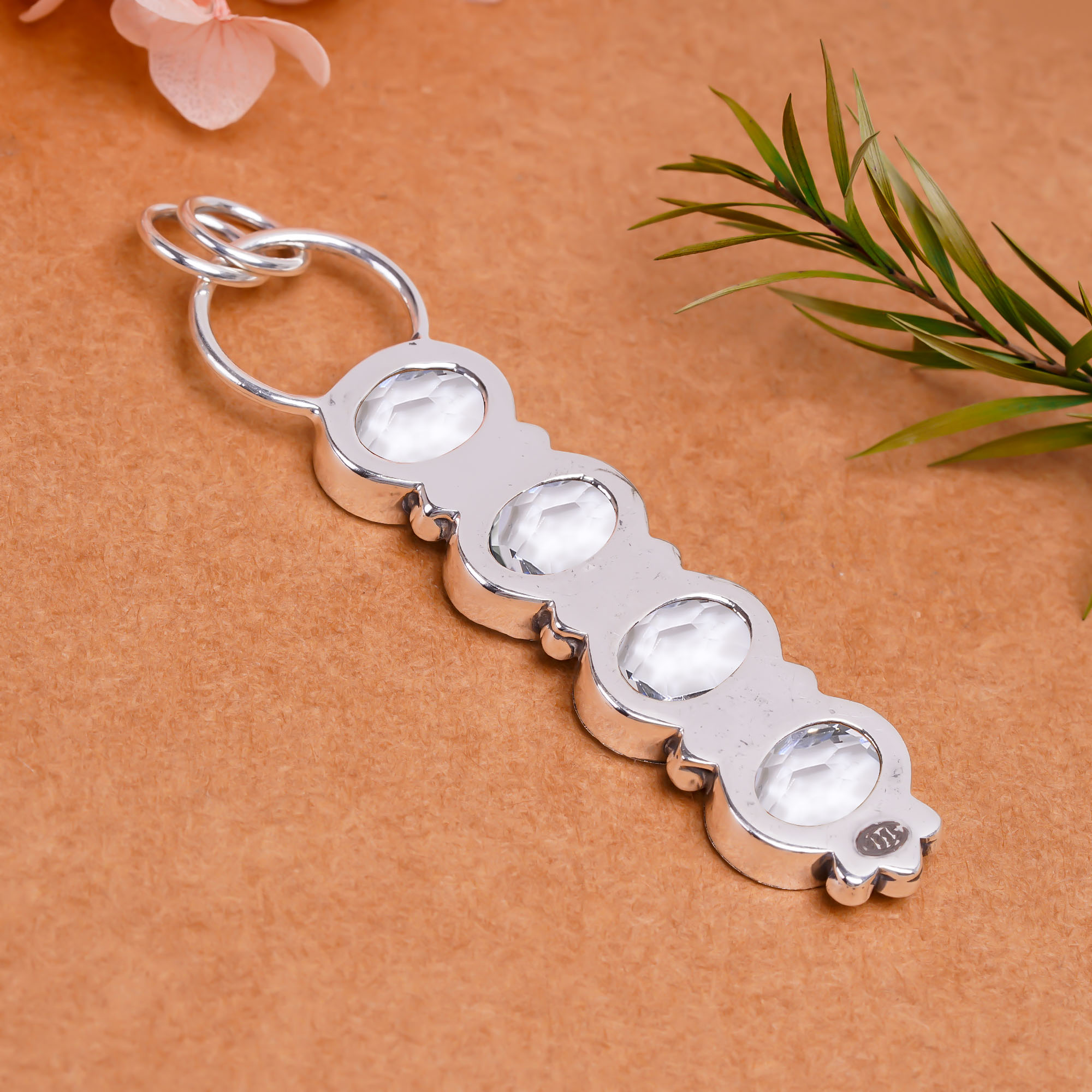 White Topaz - Simulated 925 Solid Sterling Silver Pendant