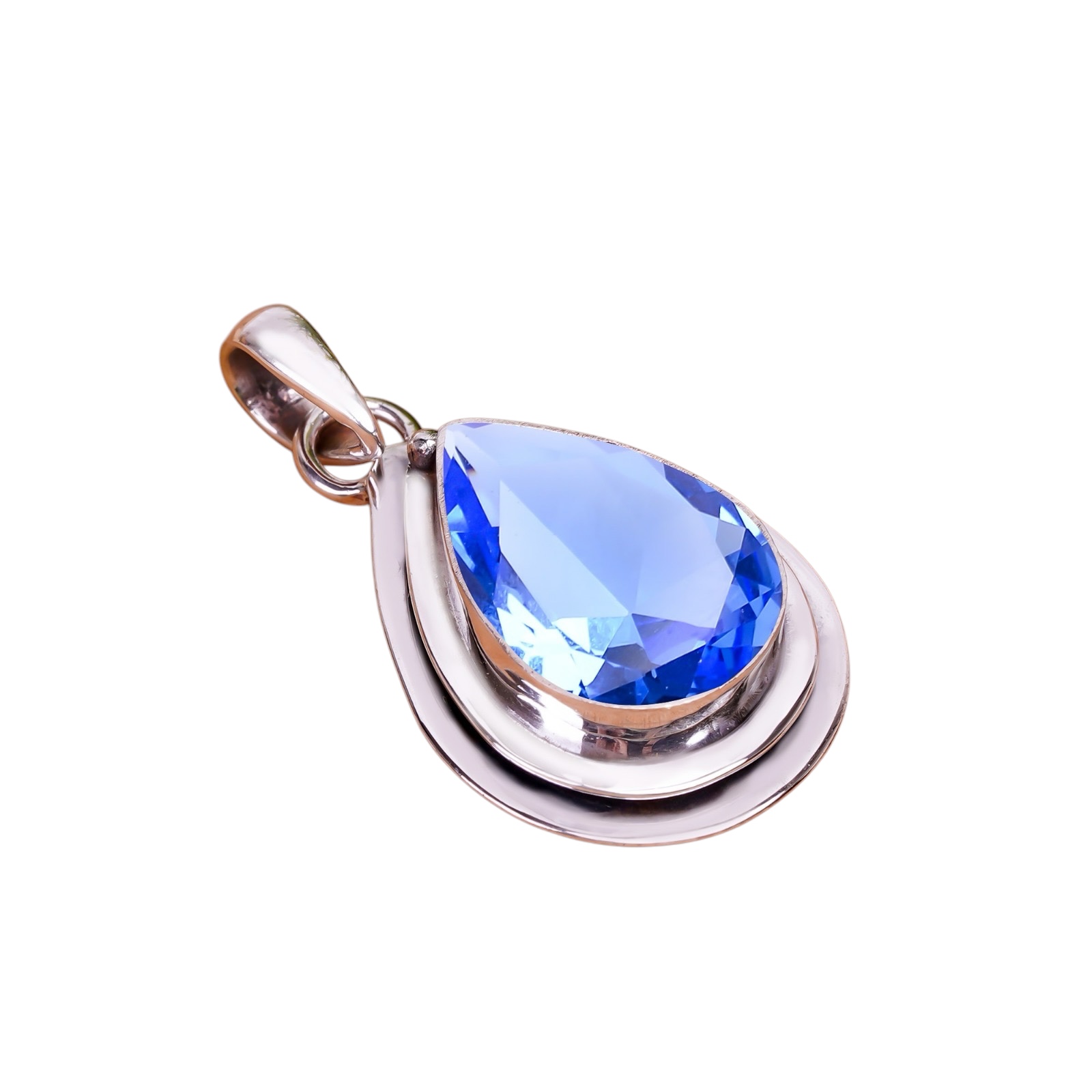 Tanzanite - Simulated 925 Solid Sterling Silver Pendant
