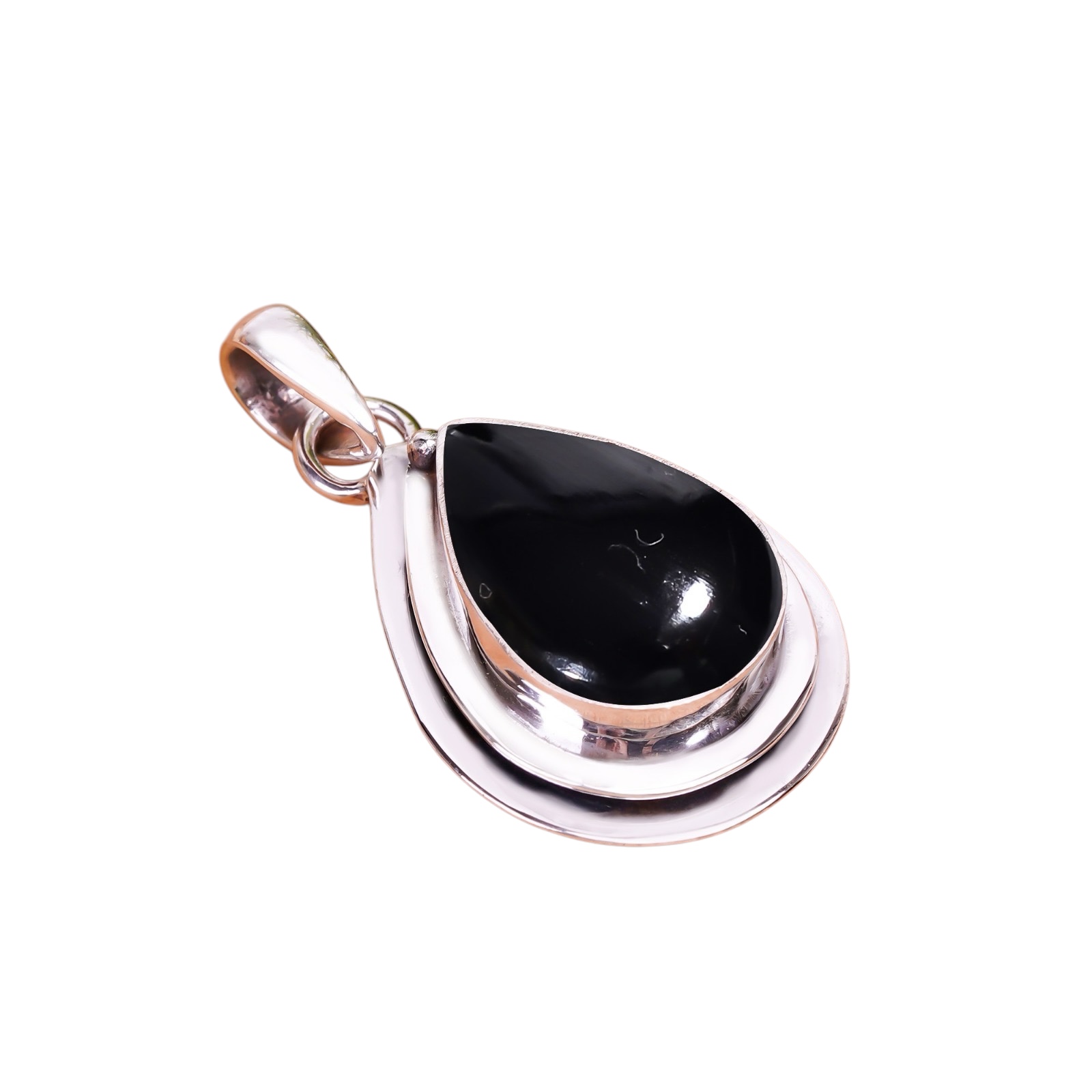 Black Onyx - Brazil 925 Solid Sterling Silver Pendant