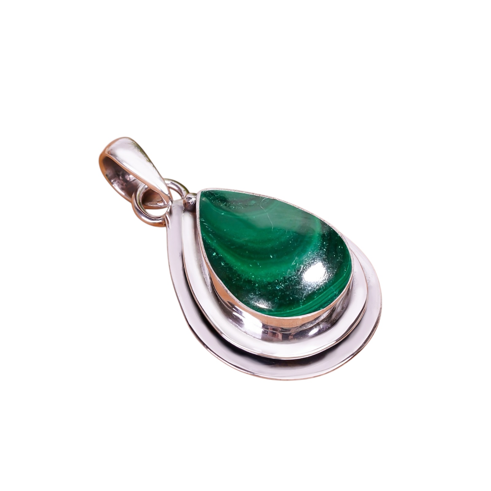Malachite - Congo 925 Solid Sterling Silver Pendant