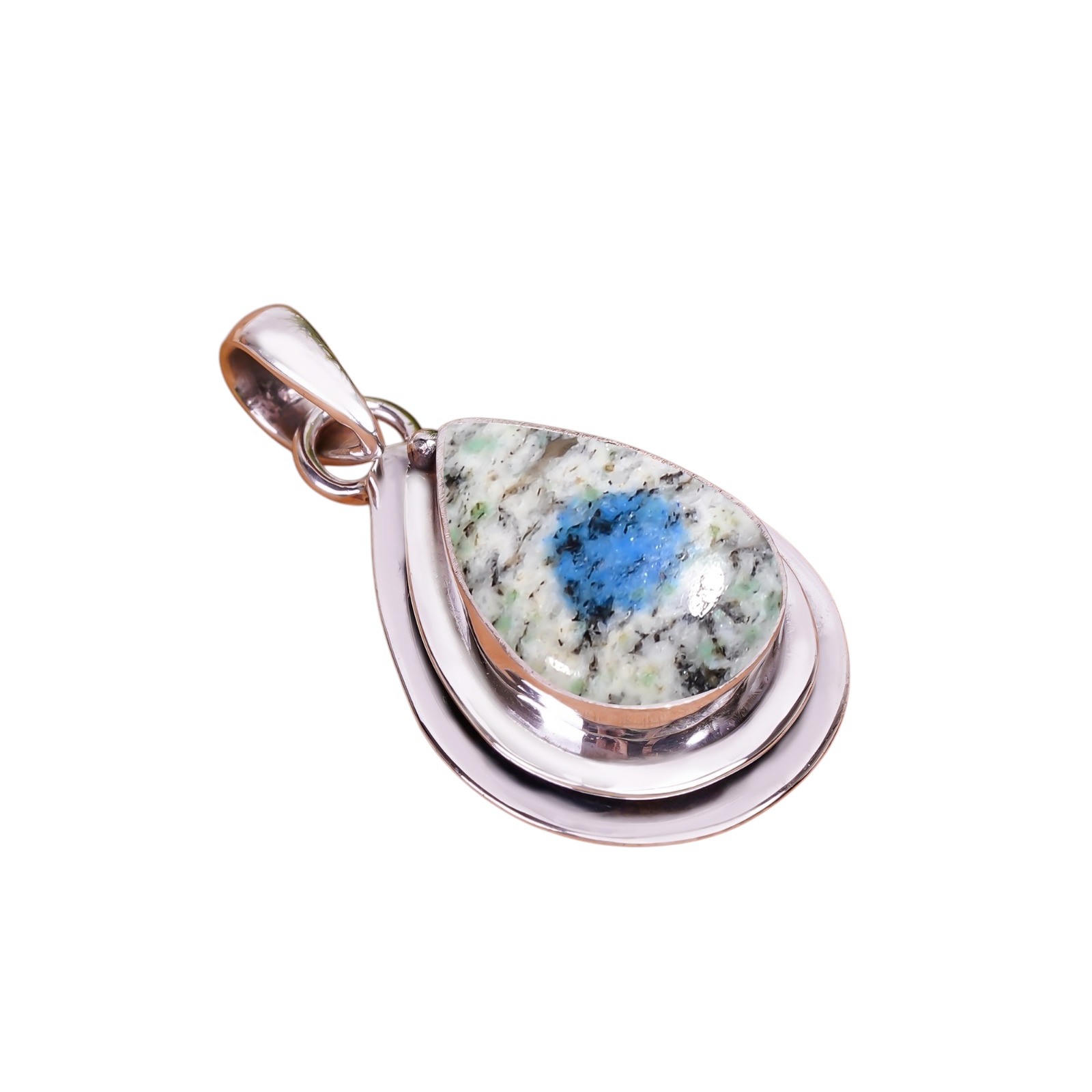 K2 Blue Azurite - Pakistan 925 Solid Sterling Silver Pendant