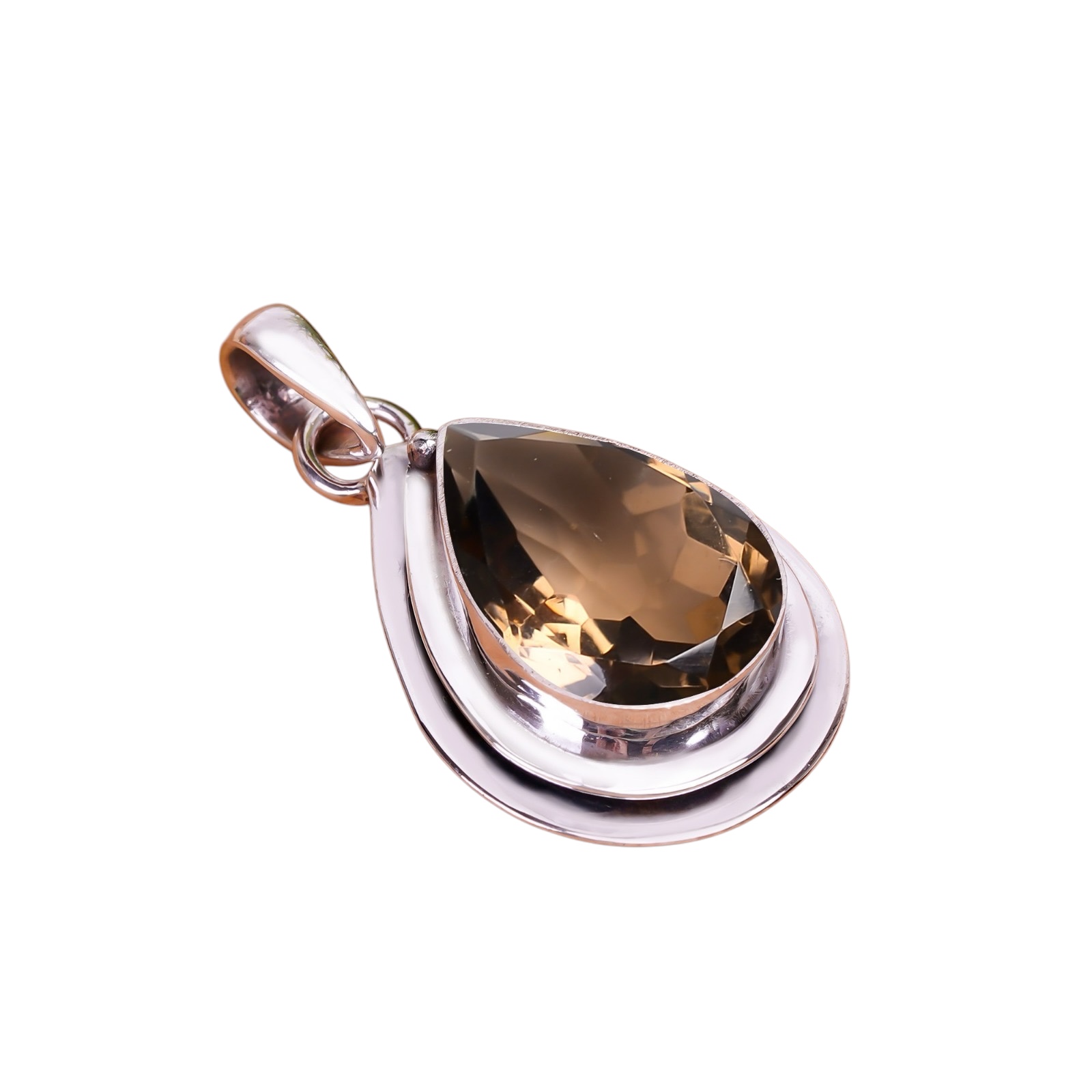 Smokey - Simulated 925 Solid Sterling Silver Pendant