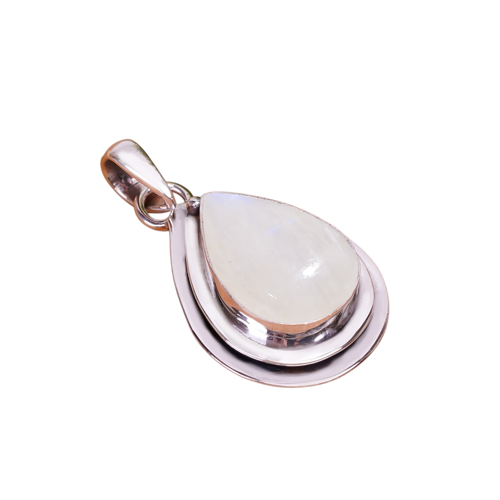 Rainbow Moonstone - India 925 Solid Sterling Silver Pendant