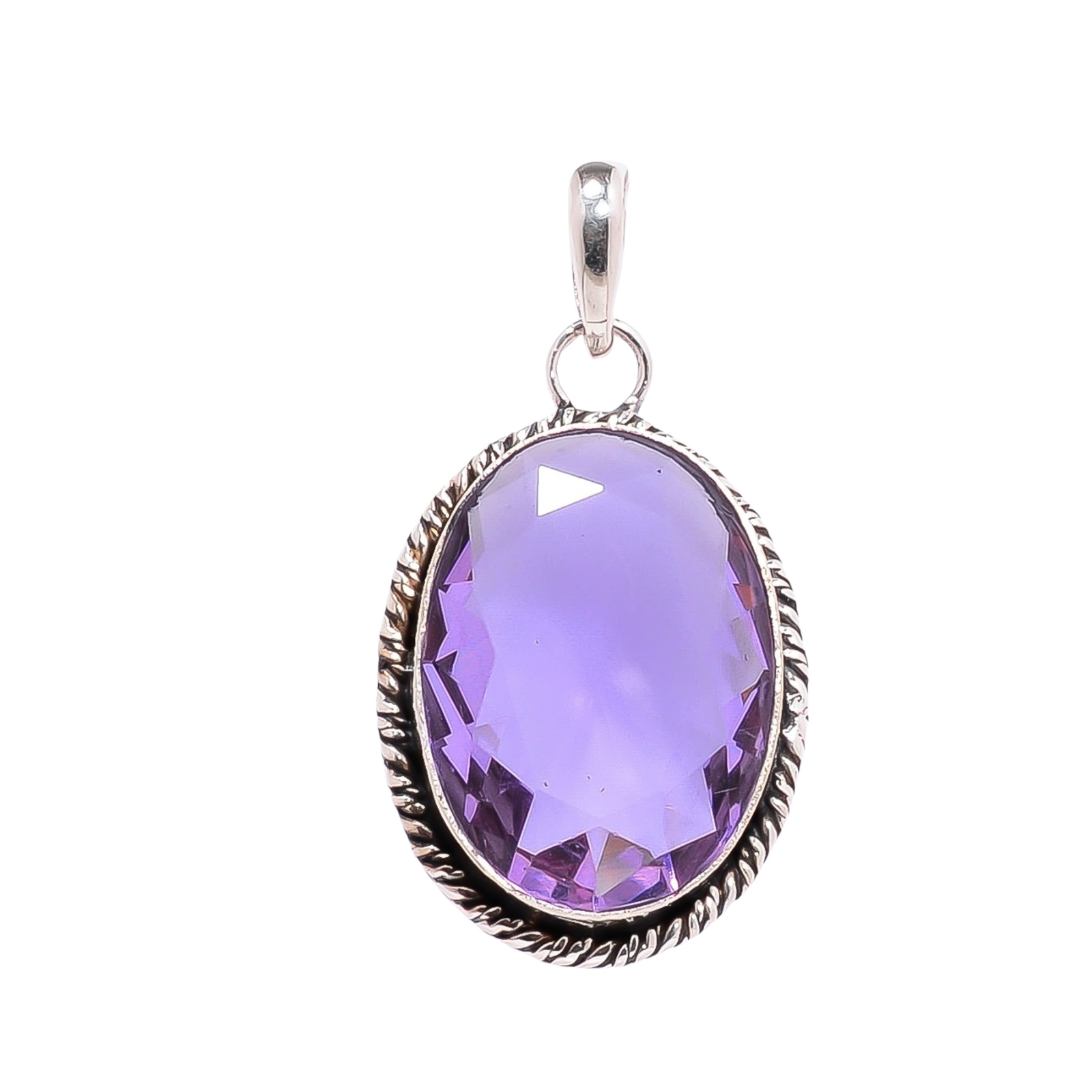 Colour Changing Alexandrite - Simulated 925 Solid Sterling Silver Pendant