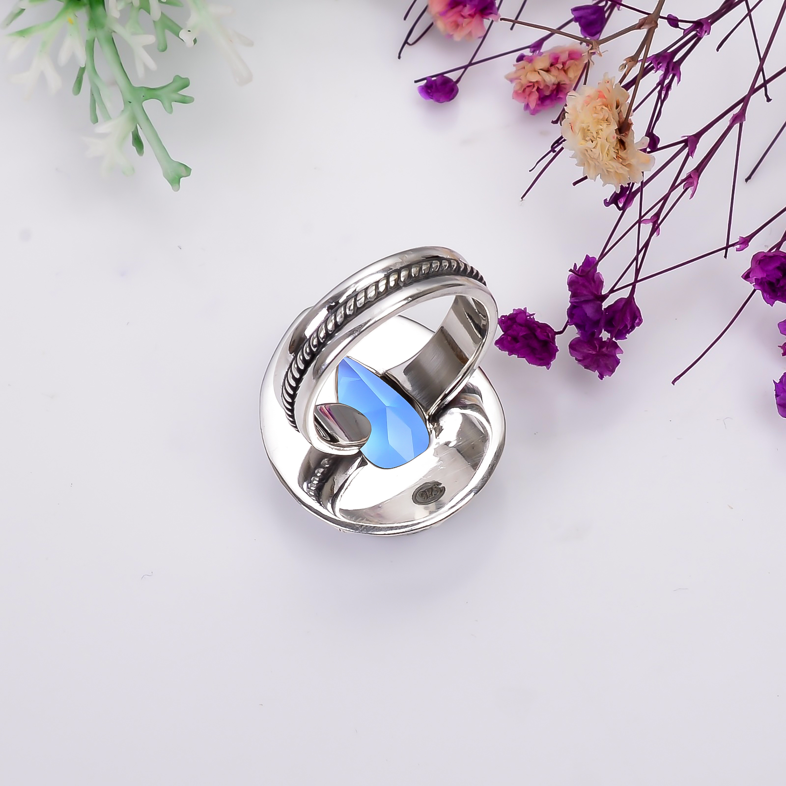 Tanzanite - Simulated 925 Sterling Silver Ring