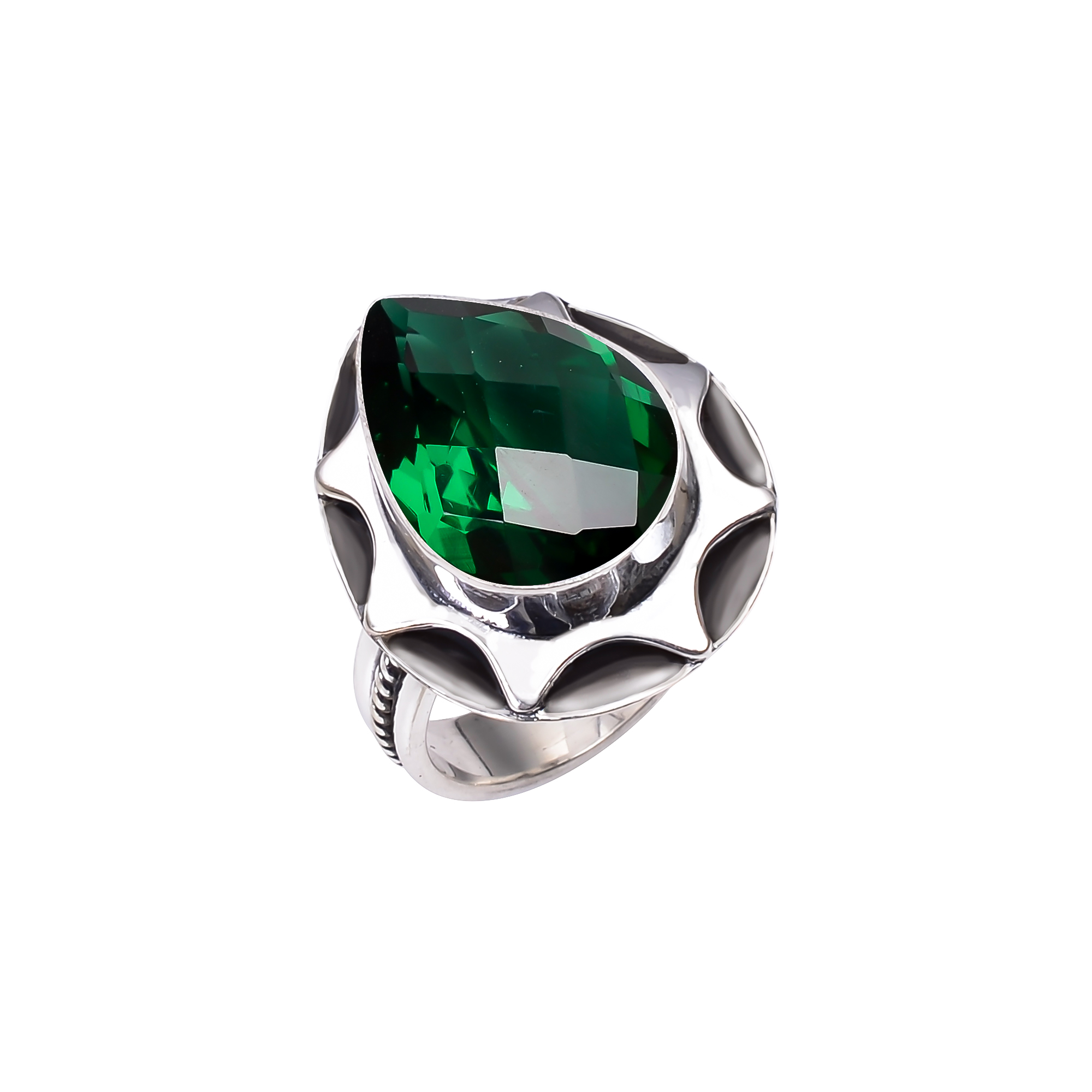 Chrome Diopside - Simulated 925 Sterling Silver Ring
