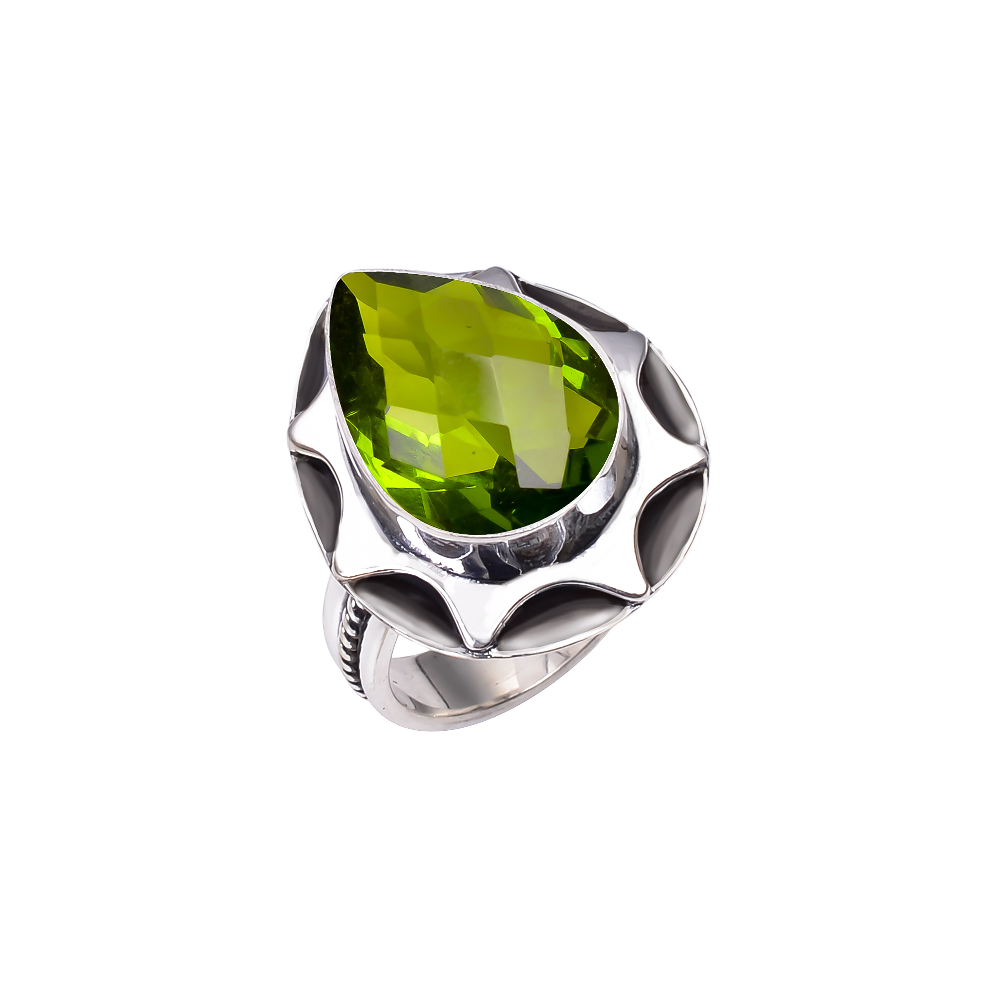 Peridot - Simulated 925 Sterling Silver Ring