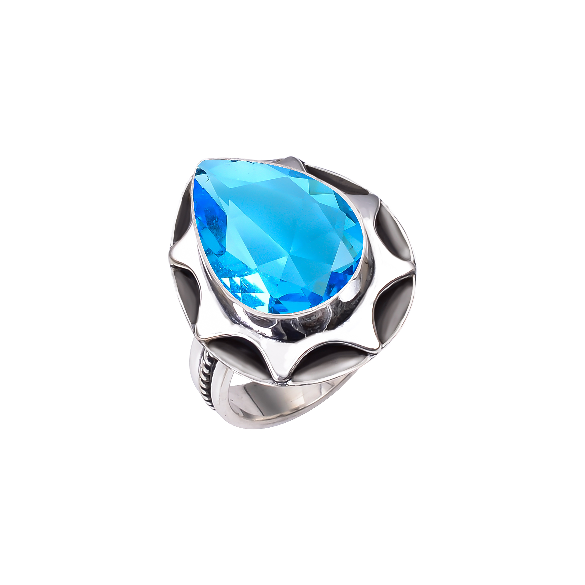 Paraiba Tourmaline - Simulated 925 Sterling Silver Ring