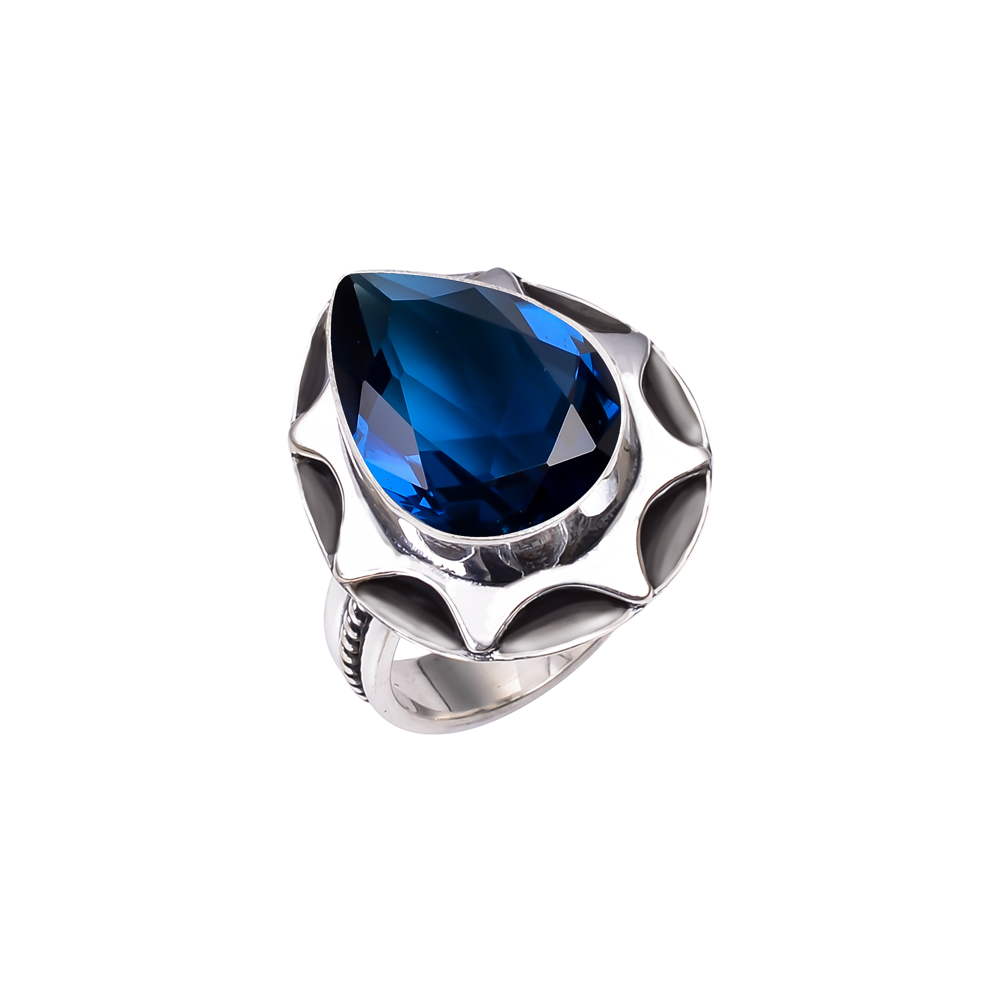 Blue Sapphire - Simulated 925 Sterling Silver Ring