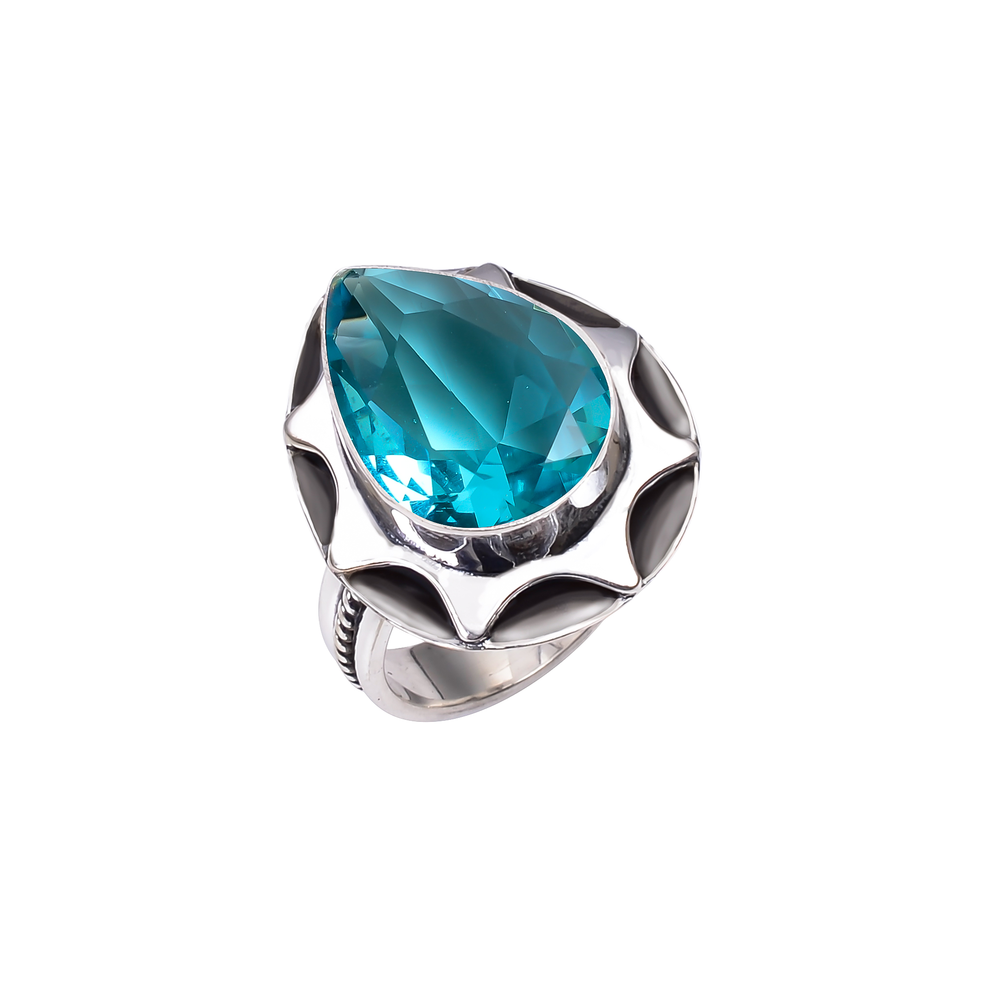 Blue Topaz - Simulated 925 Sterling Silver Ring