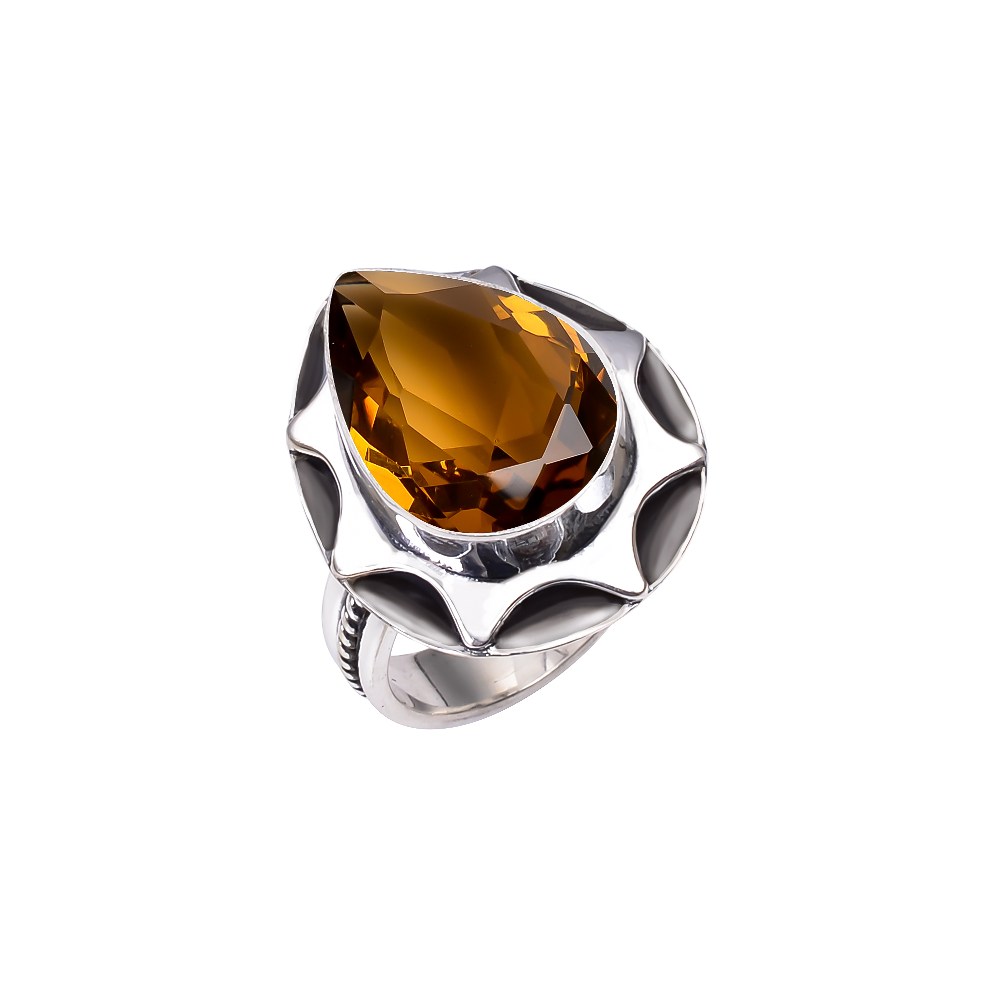 Champagne Quartz - Simulated 925 Sterling Silver Ring