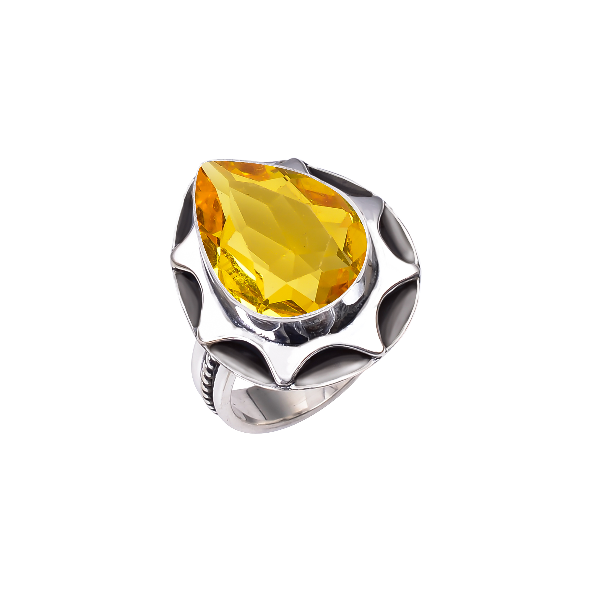 Yellow Sapphire  - Simulated 925 Sterling Silver Ring