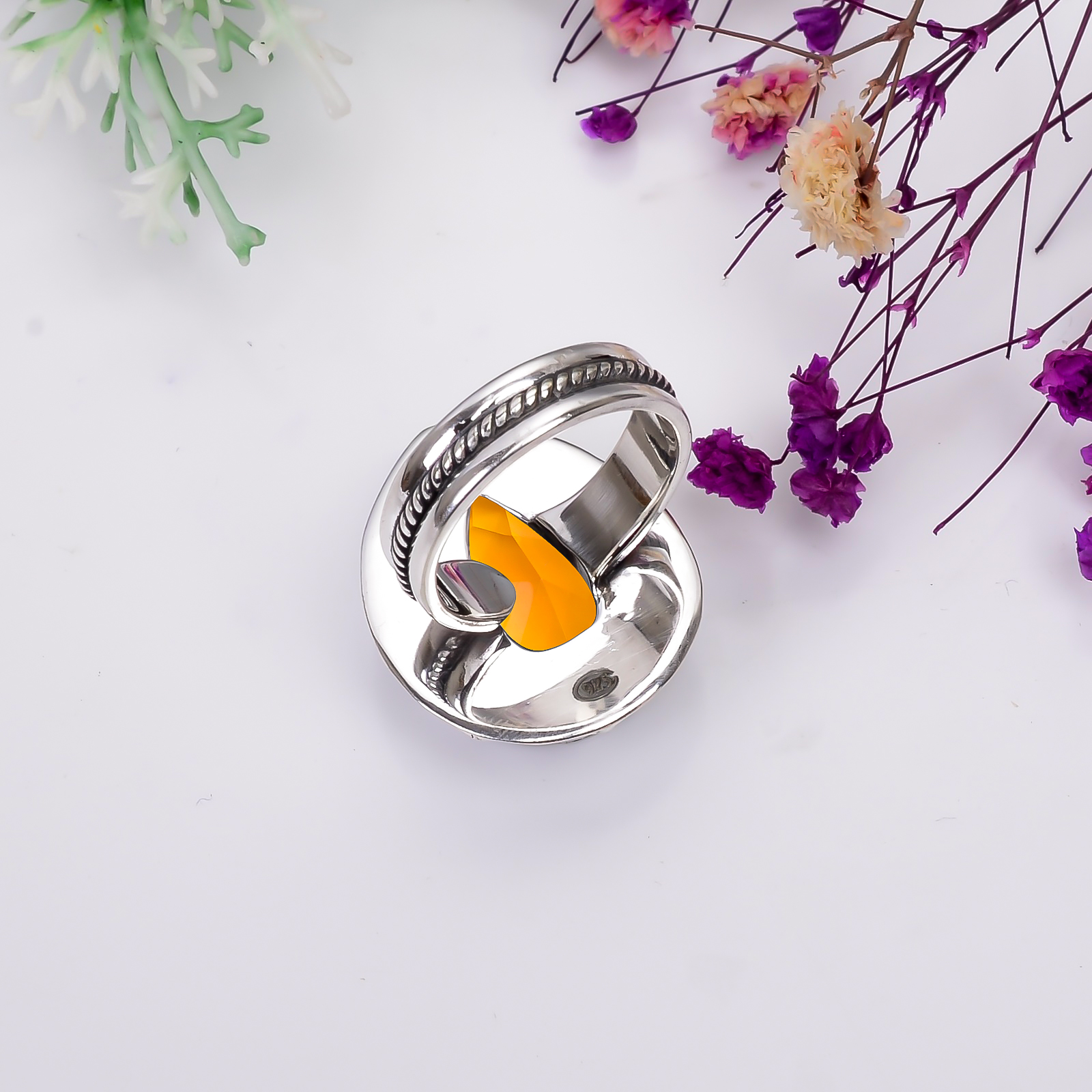 Citrine - Simulated 925 Sterling Silver Ring