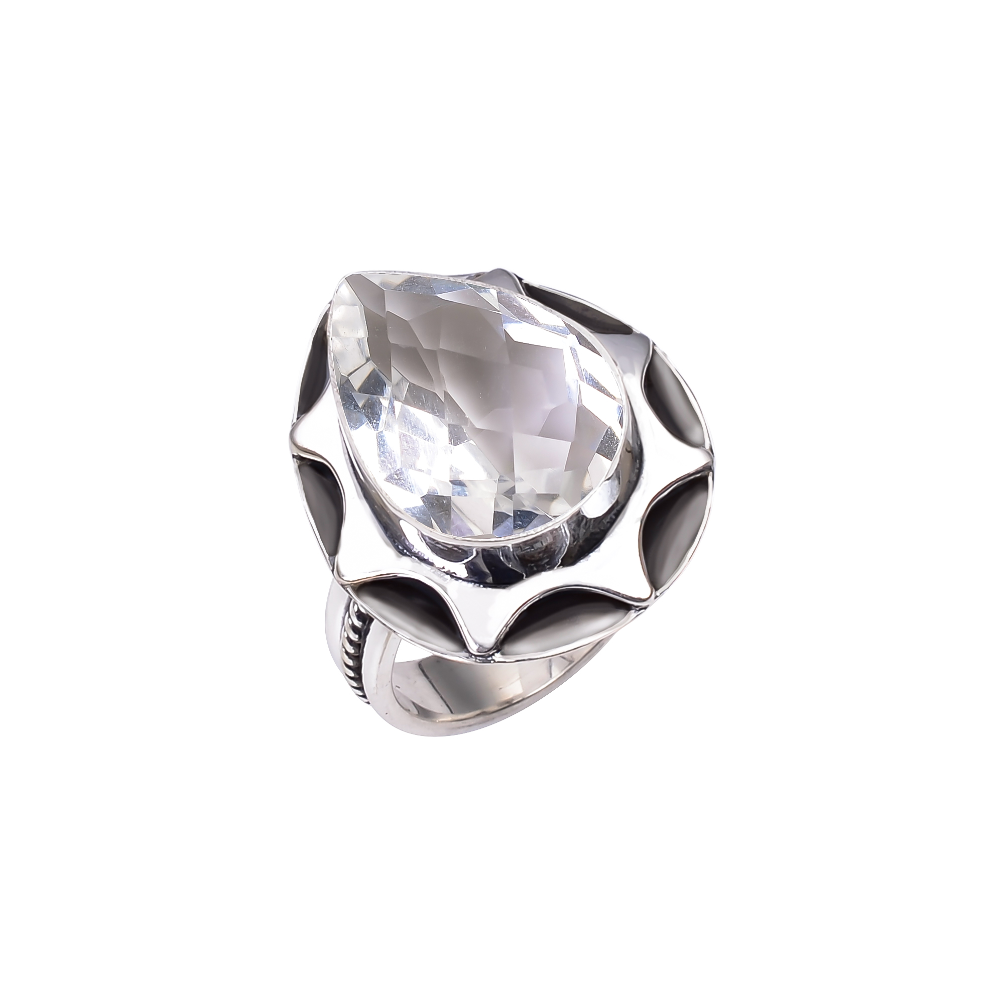 White Topaz - Simulated 925 Sterling Silver Ring