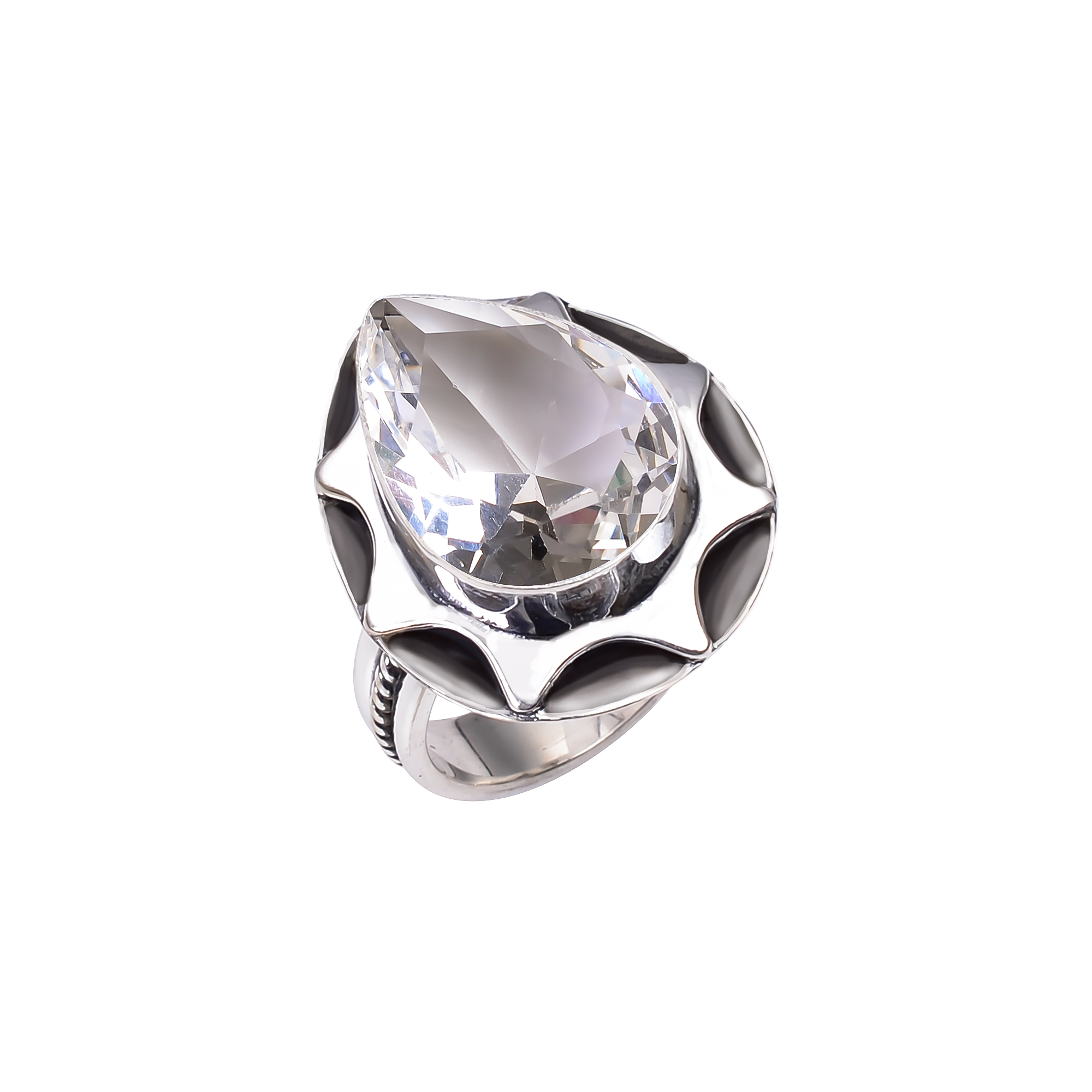 White Topaz - Simulated 925 Sterling Silver Ring