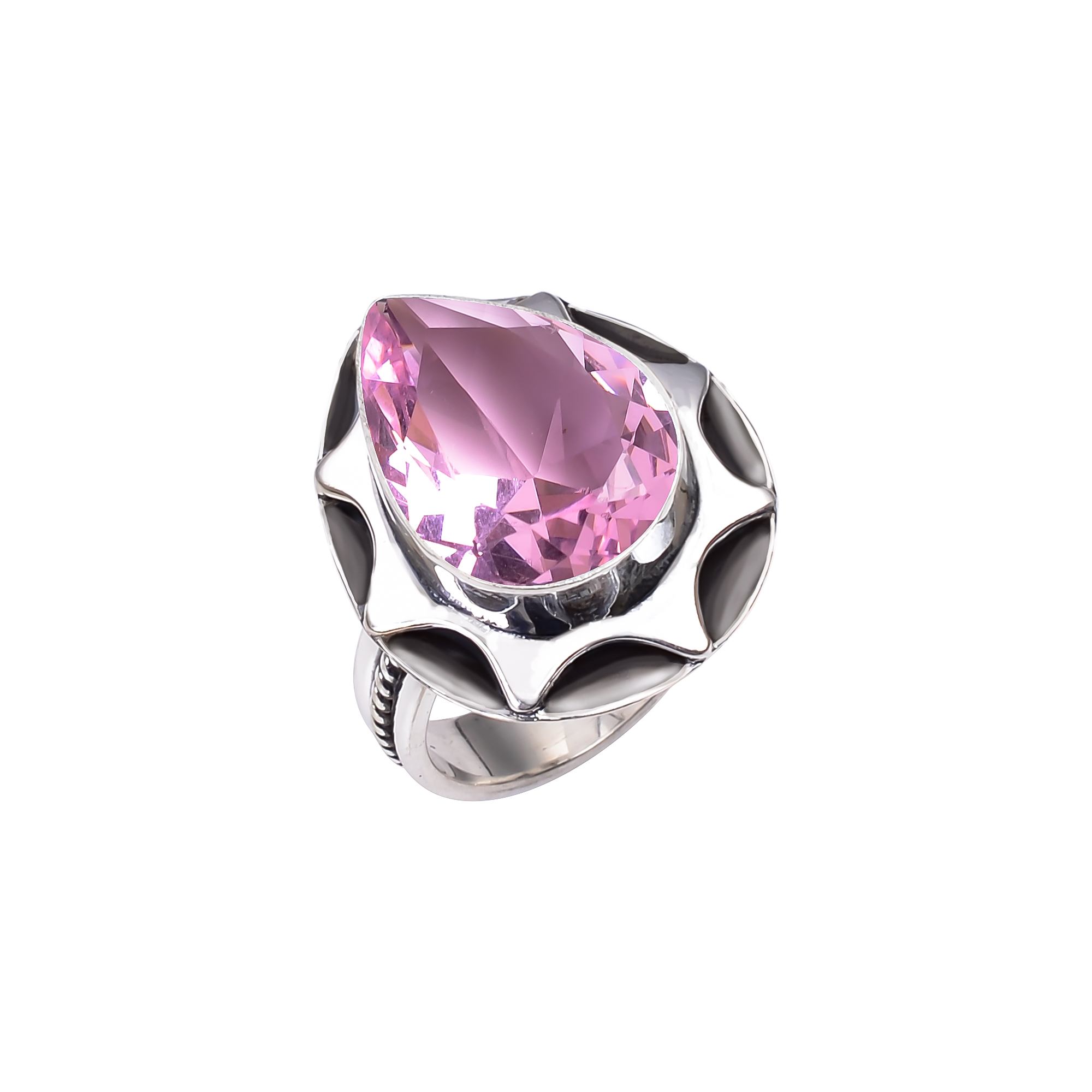 Pink Kunzite - Simulated 925 Sterling Silver Ring
