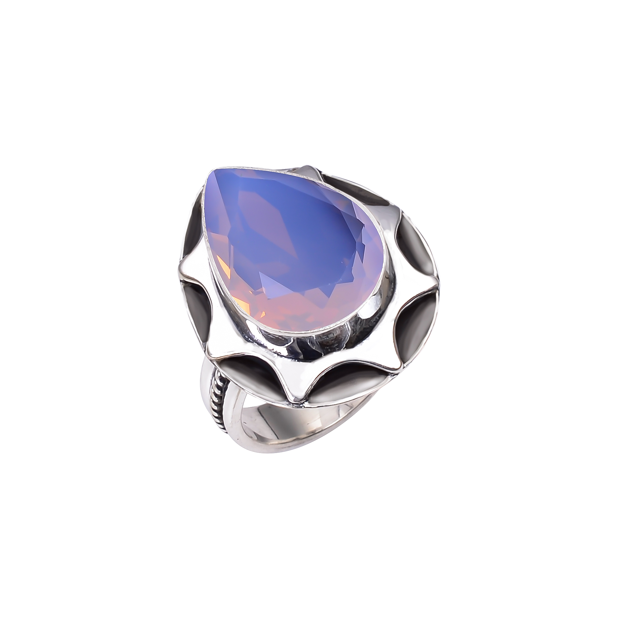 Pink Milky Opal - Simulated 925 Sterling Silver Ring