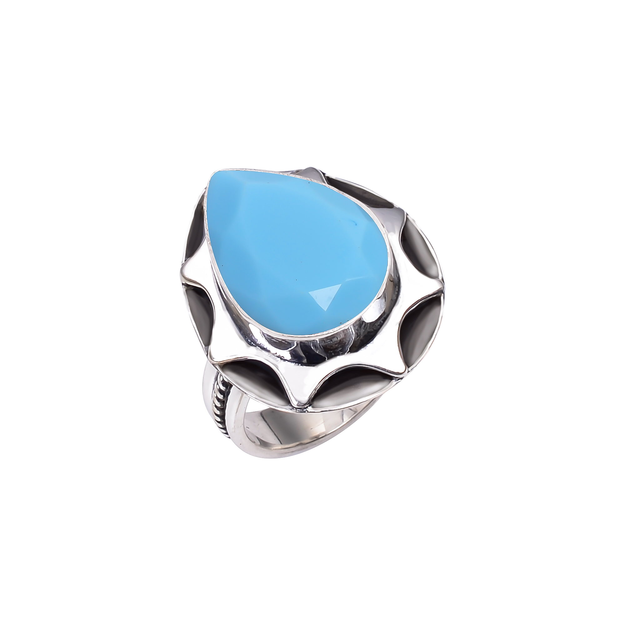 Turquoise - Simulated 925 Sterling Silver Ring