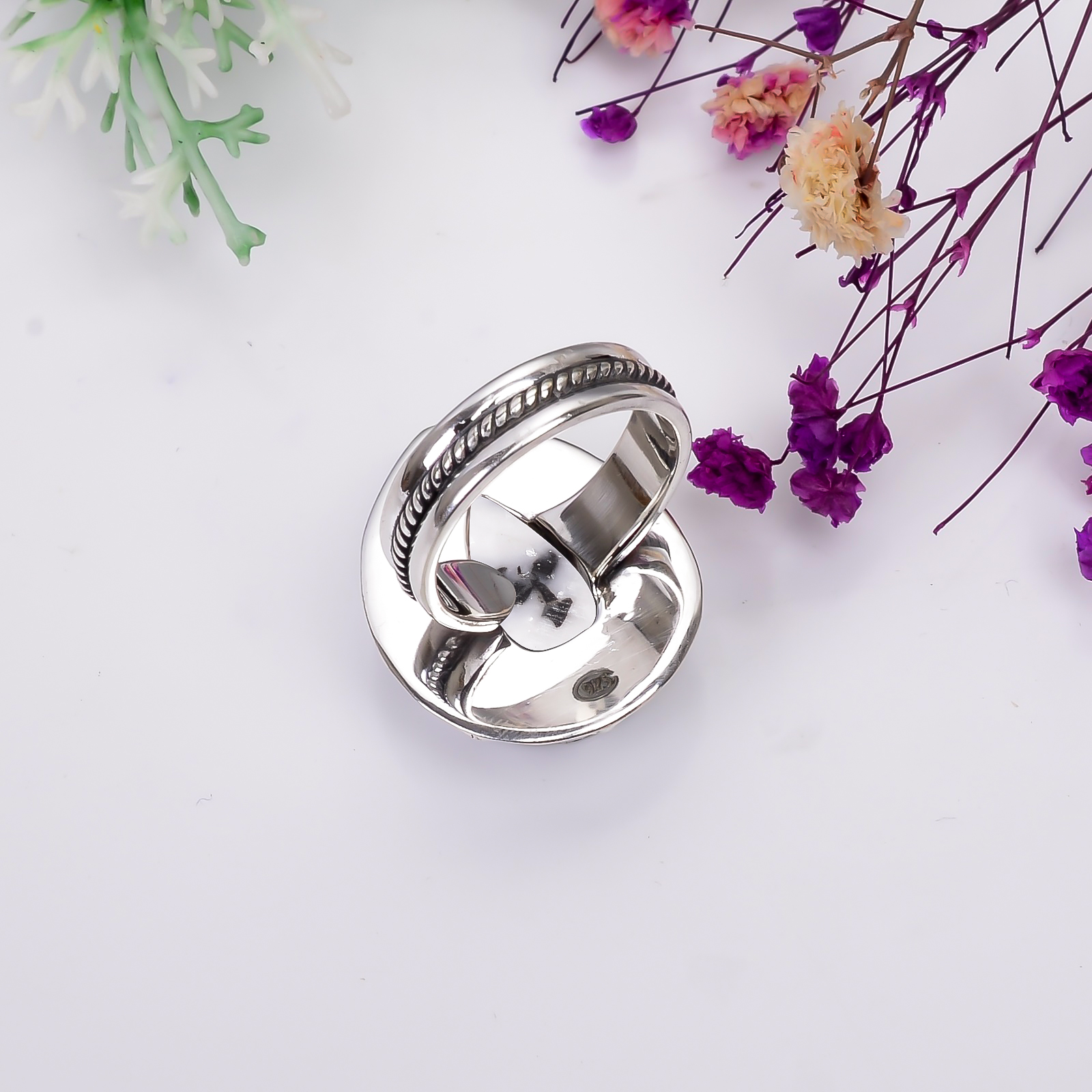 White Buffalo Turquoise - Nevada 925 Sterling Silver Ring