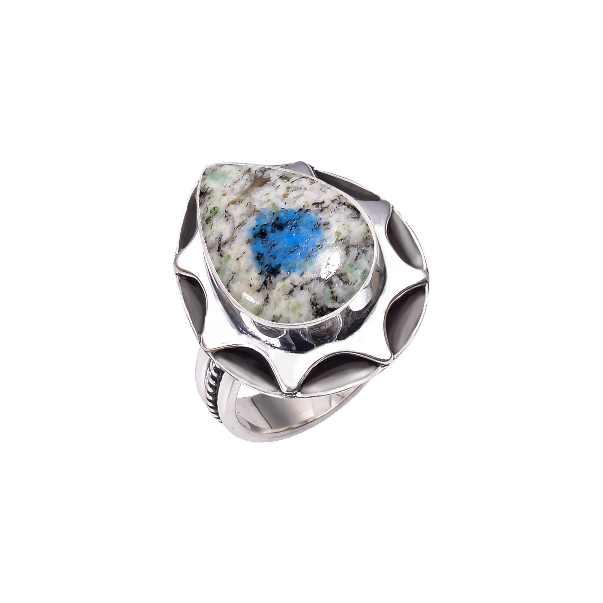 K2 Blue Azurite - Pakistan 925 Sterling Silver Ring