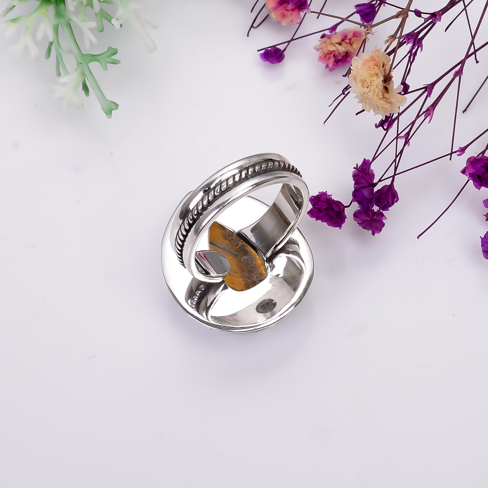 Yellow Tiger Eye - South Africa 925 Solid Sterling Silver Ring