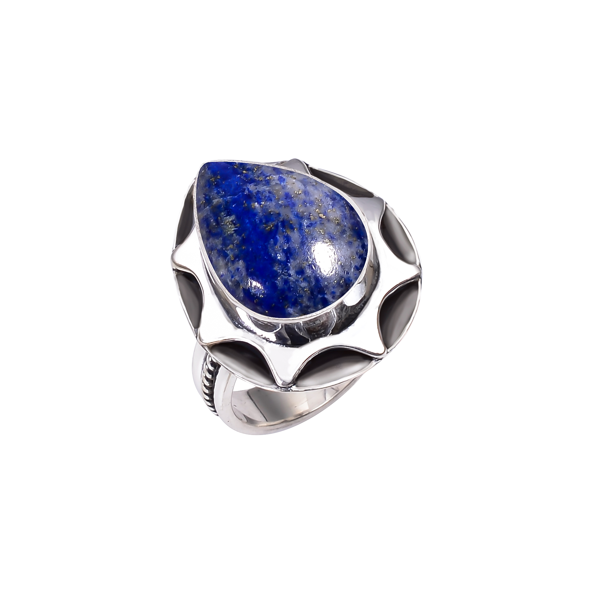 Natural Lapis Lazuli - Afghanistan 925 Solid Sterling Silver Ring
