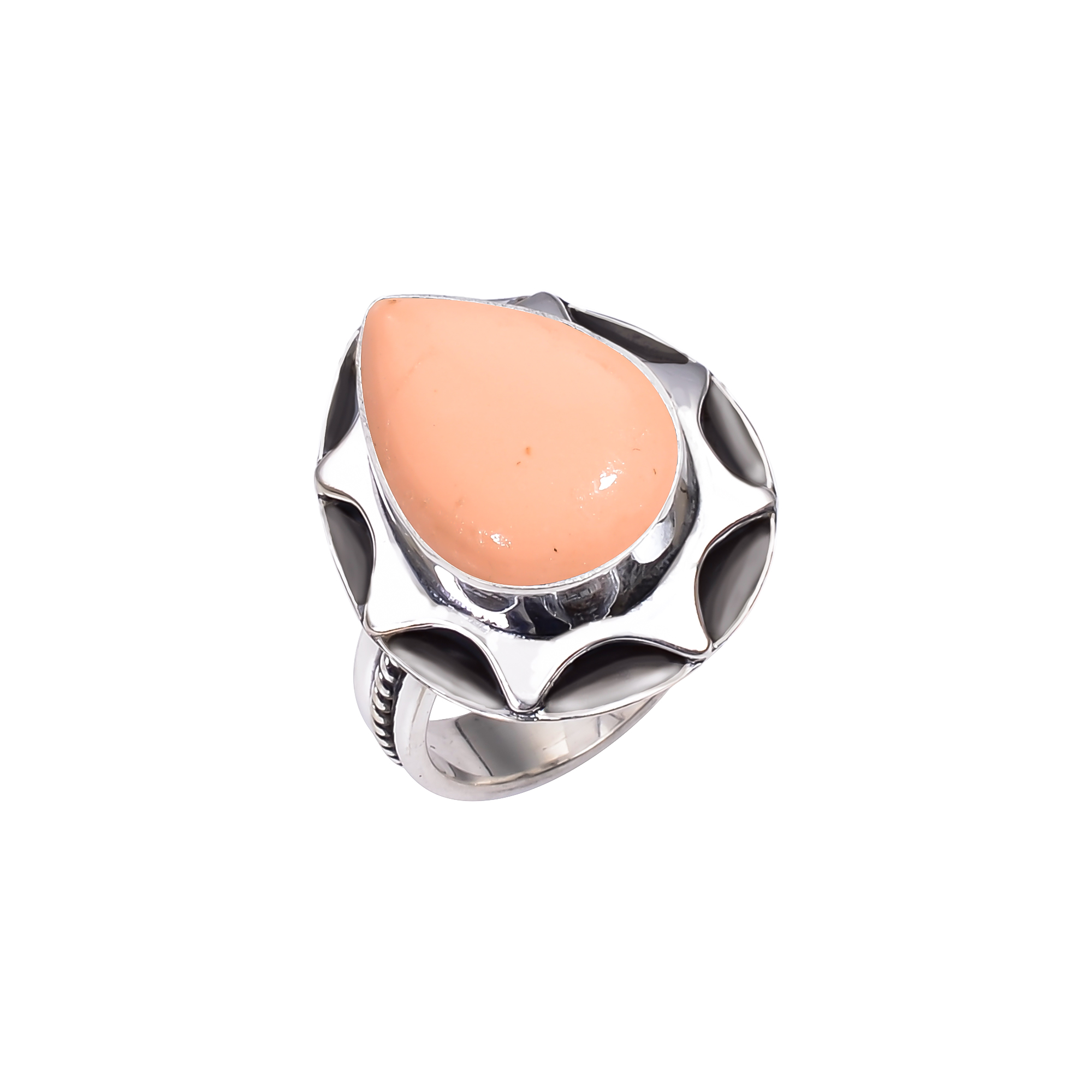 Pink Opal - Simulated   925 Solid Sterling Silver Ring