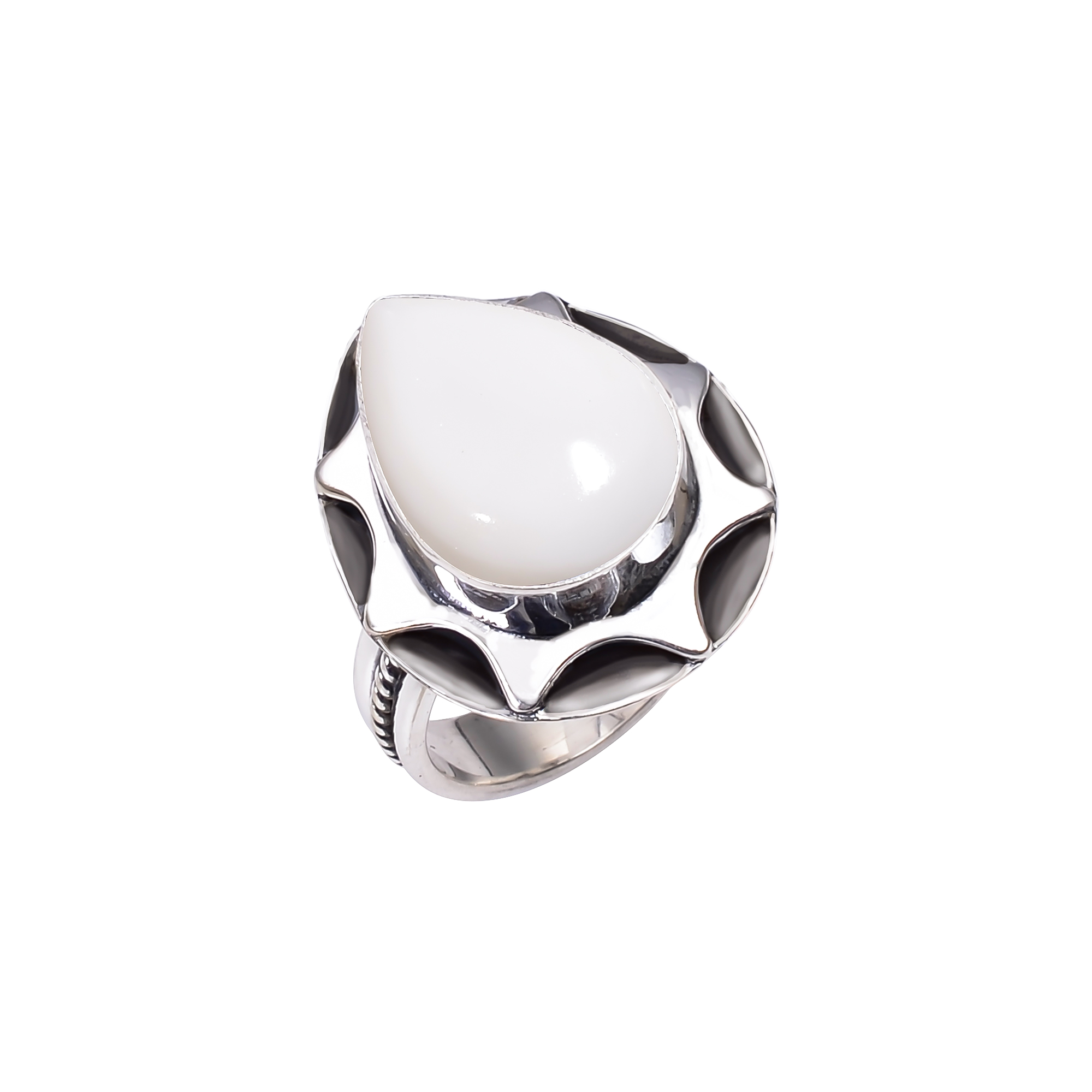 White Coral - Simulated 925 Solid Sterling Silver Ring