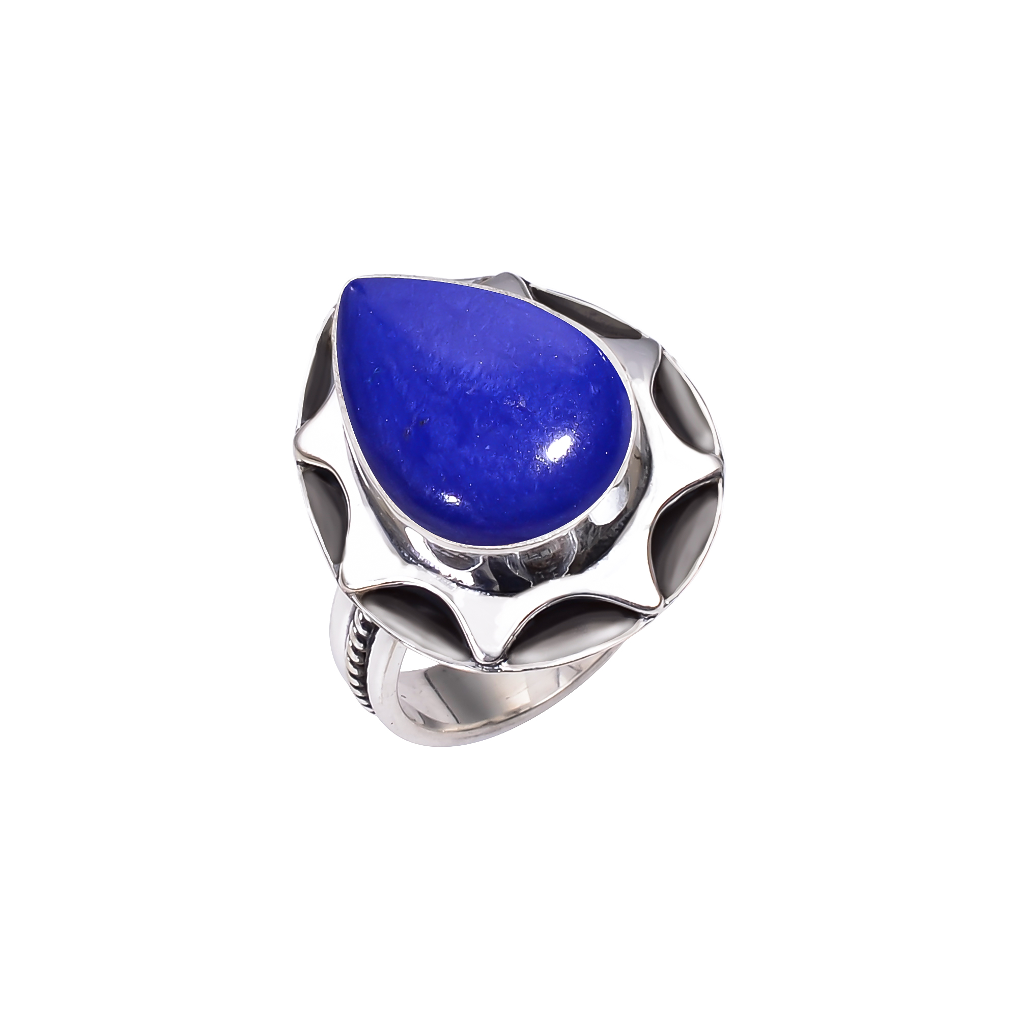 Lapis Lazuli - Simulated 925 Solid Sterling Silver Ring