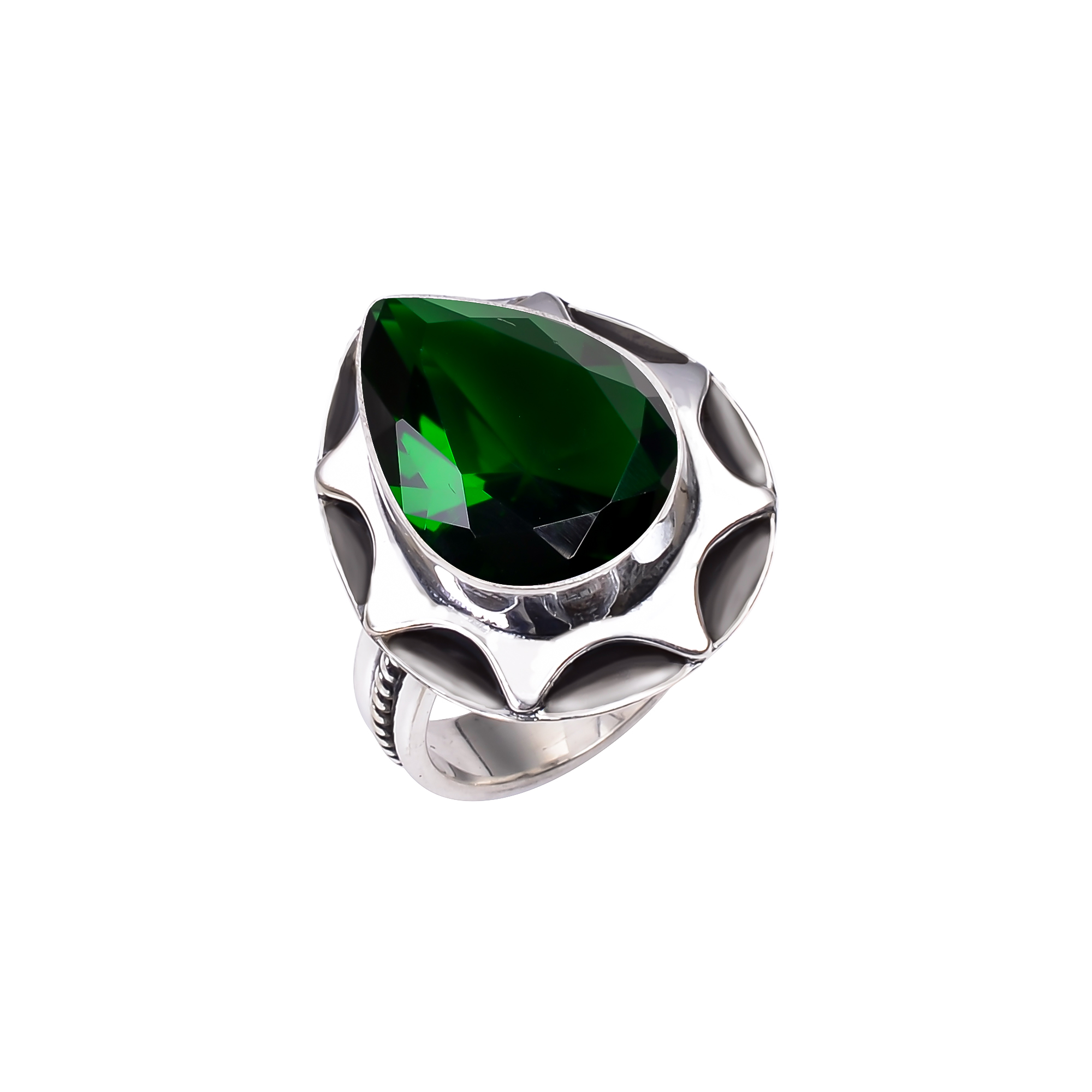 Chrome Diopside - Simulated 925 Sterling Silver Ring