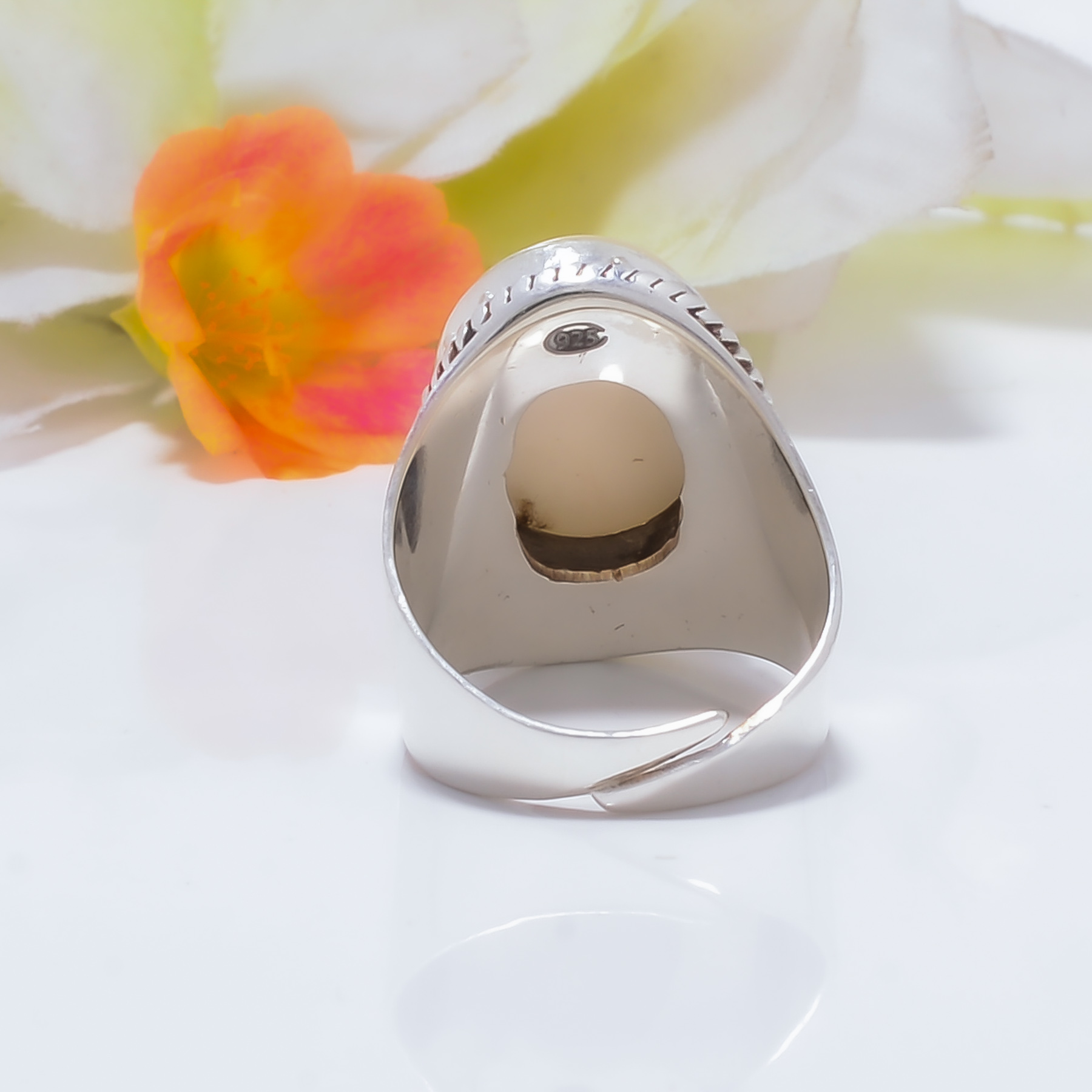 Mabe Pearl - Simulated Gemstone 925 Sterling Silver Ring