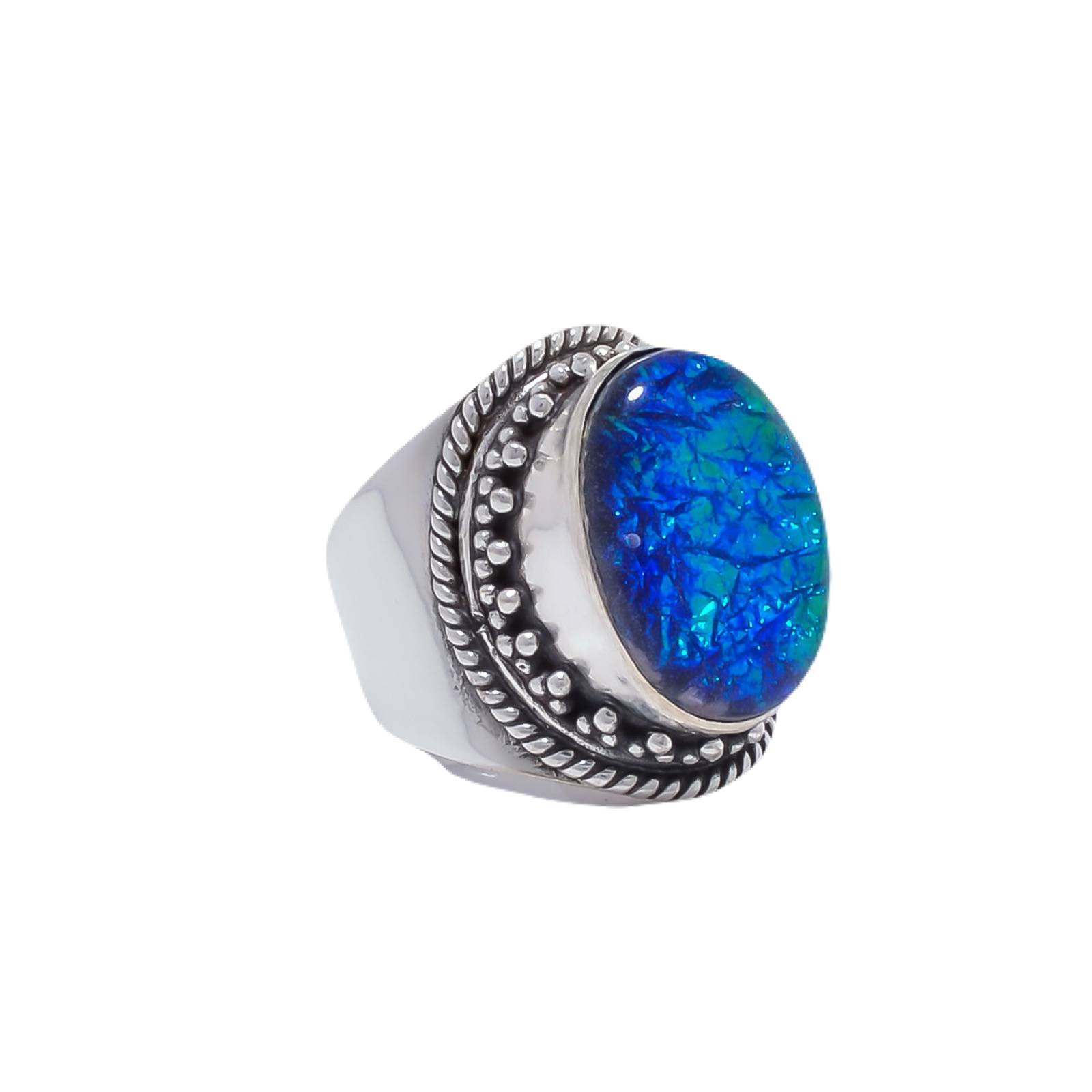 Triplet Opal - Simulated Gemstone 925 Sterling Silver Ring