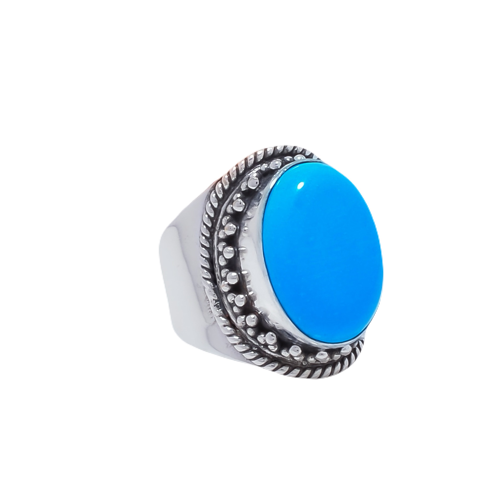 Sleeping Beauty Turquoise - Simulated Gemstone 925 Sterling Silver Ring