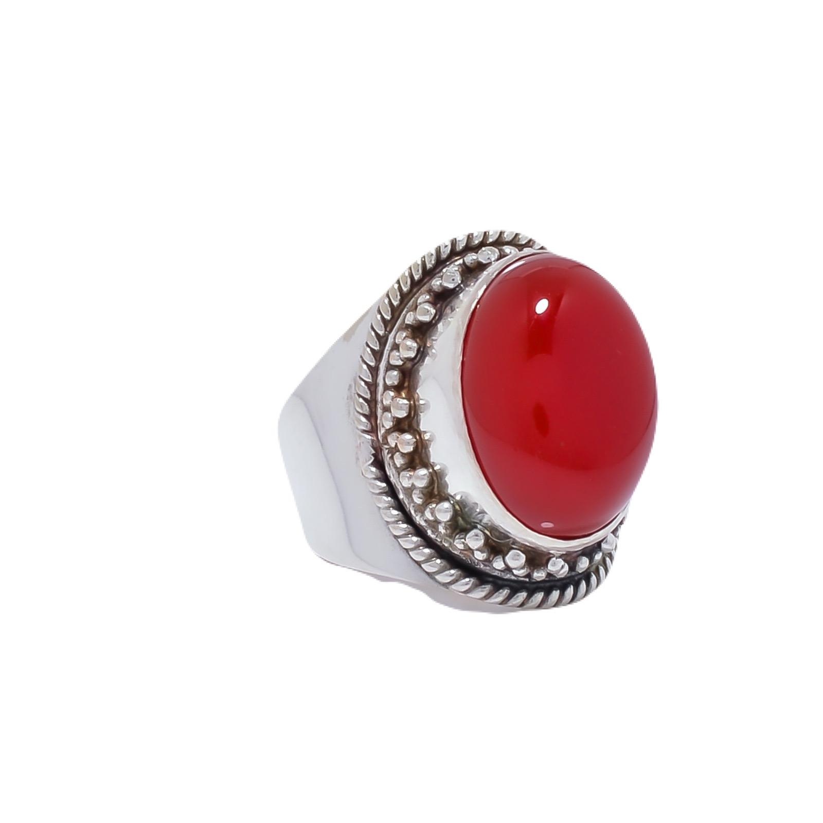 Red Onyx - Brazil Gemstone 925 Sterling Silver Ring