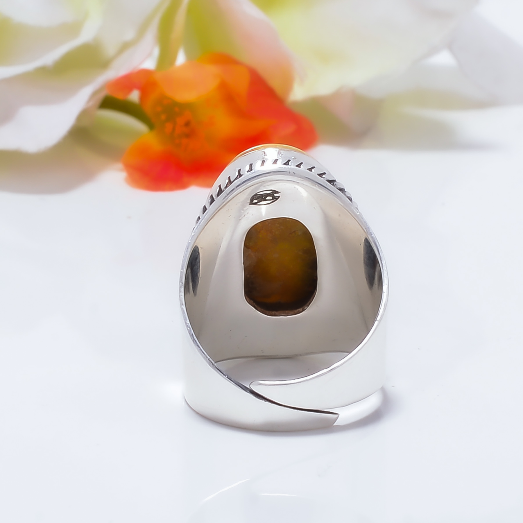 Bumble Bee Jasper - Indonesia Gemstone 925 Sterling Silver Ring