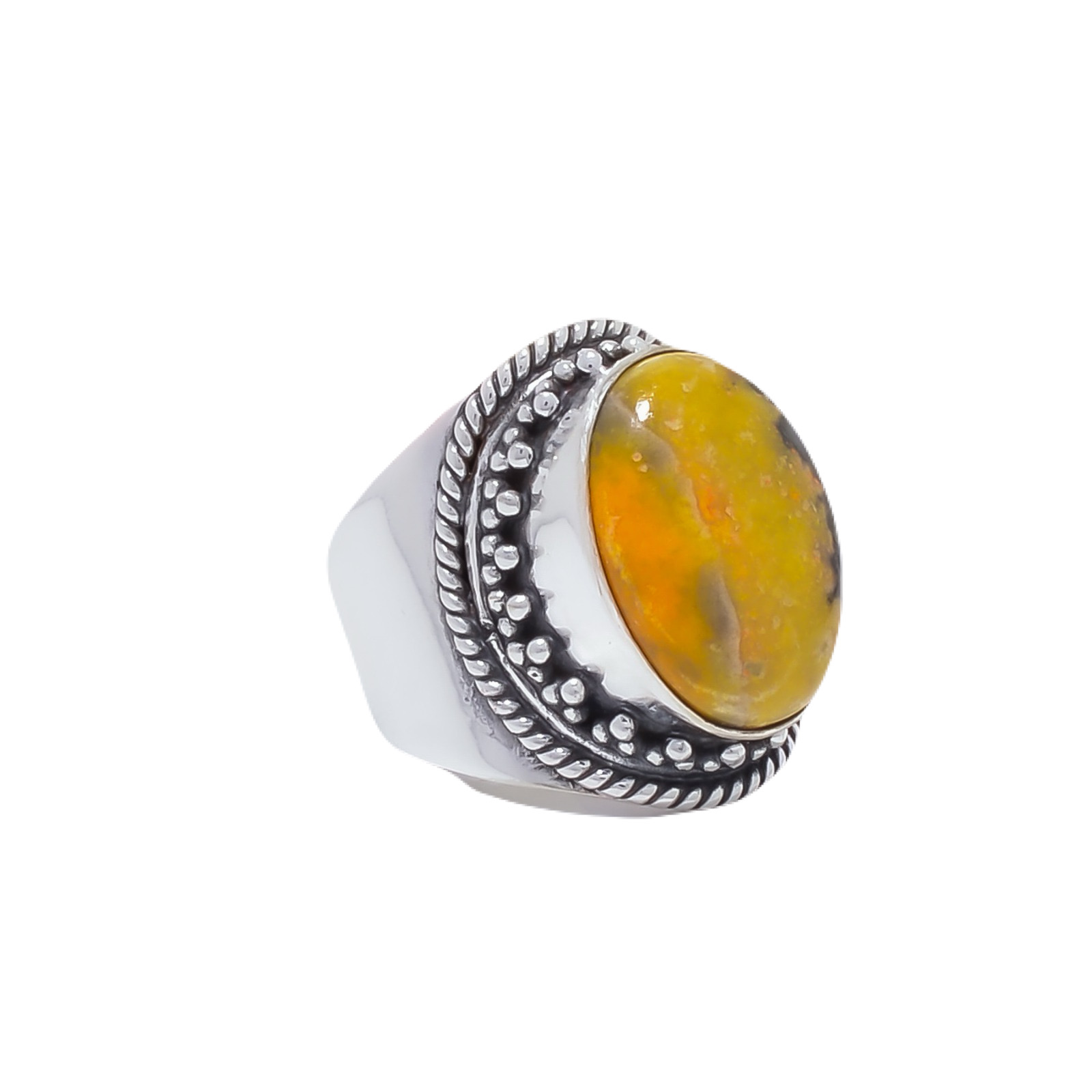 Bumble Bee Jasper - Indonesia Gemstone 925 Sterling Silver Ring