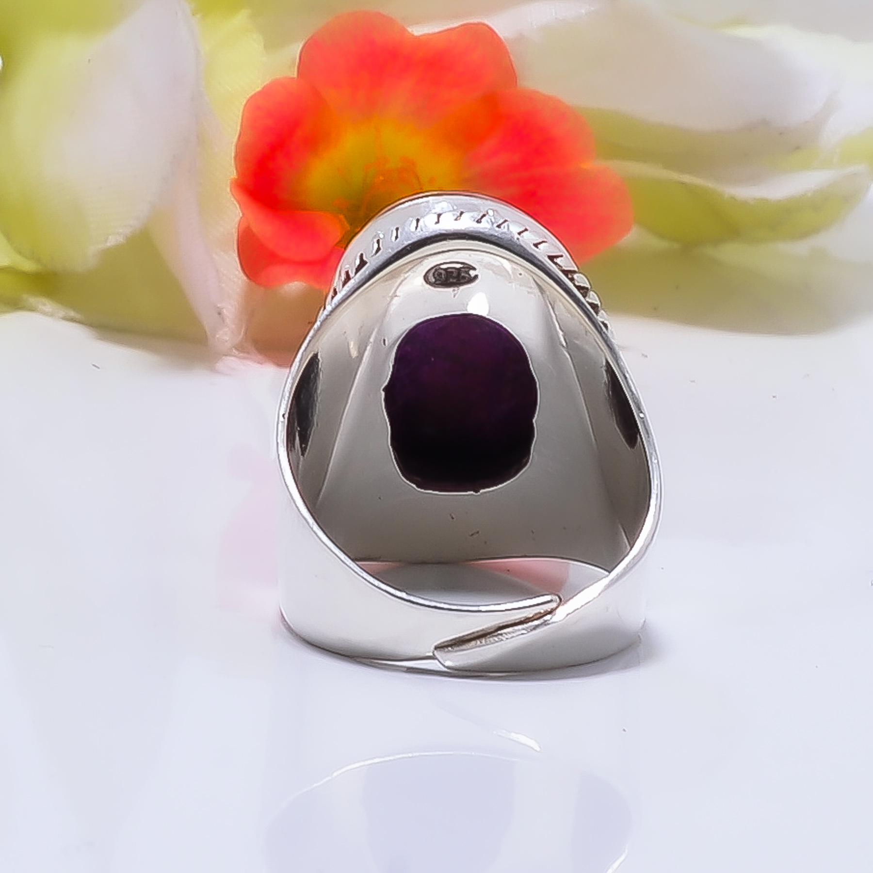 Purpurite - Faires Tin Mine Gemstone 925 Sterling Silver Ring