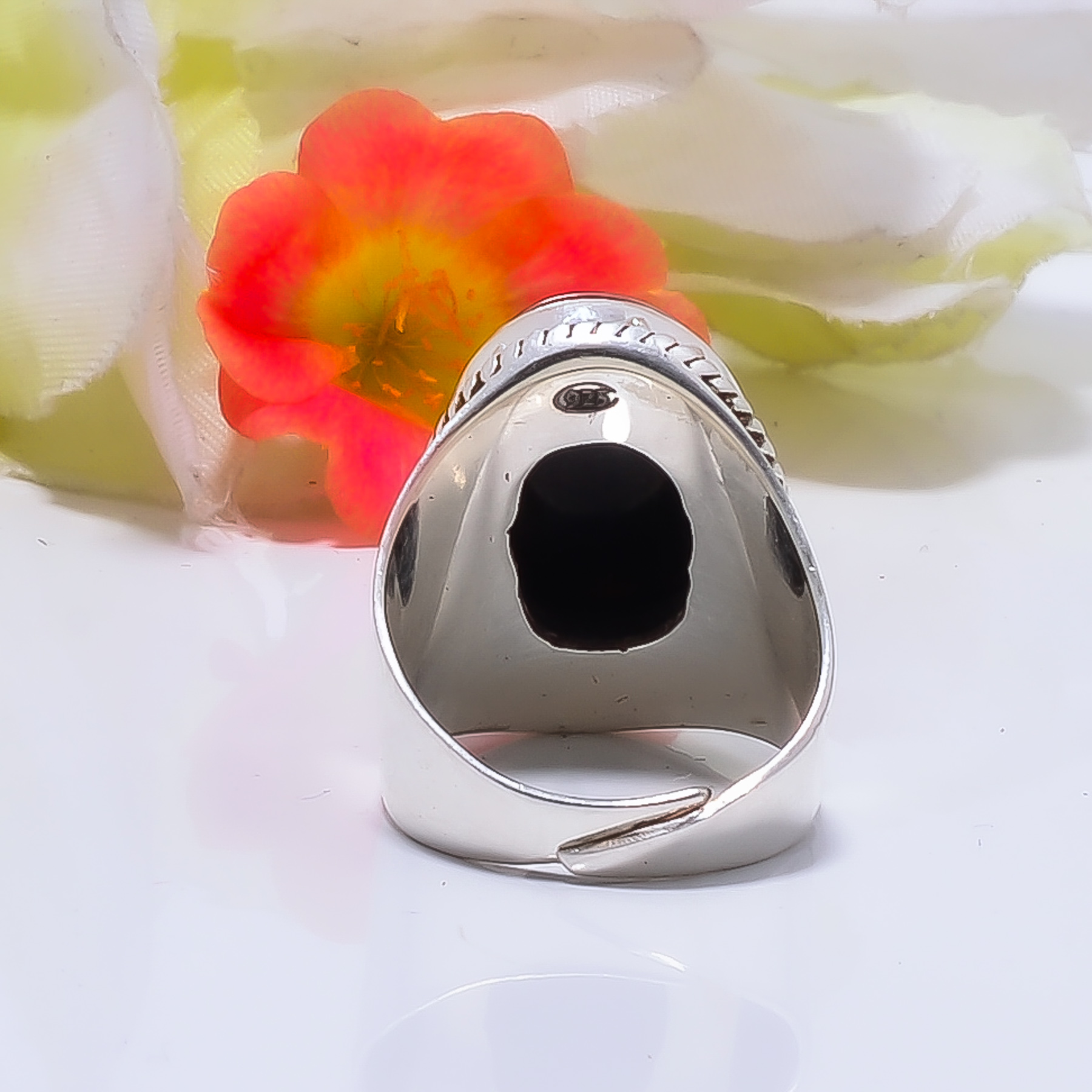 Golden Sheen Obsidian - Mexico Gemstone 925 Sterling Silver Ring