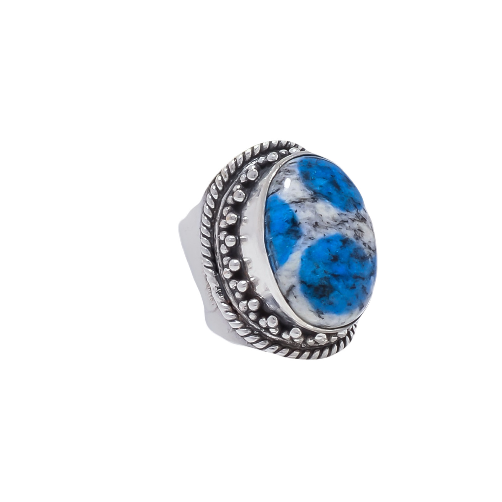 K2 Blue Azurite - Pakistan Gemstone 925 Sterling Silver Ring