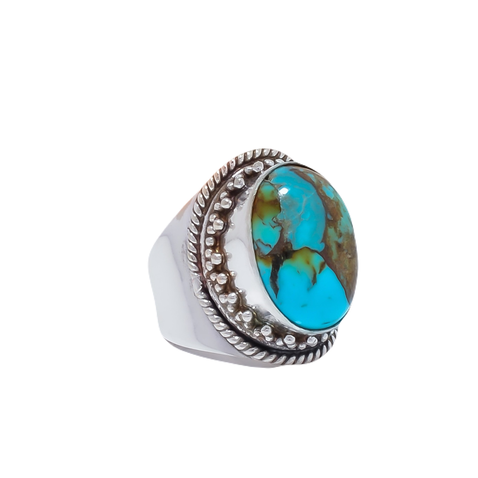 Copper Turquoise - Pilot Mountain Gemstone 925 Sterling Silver Ring
