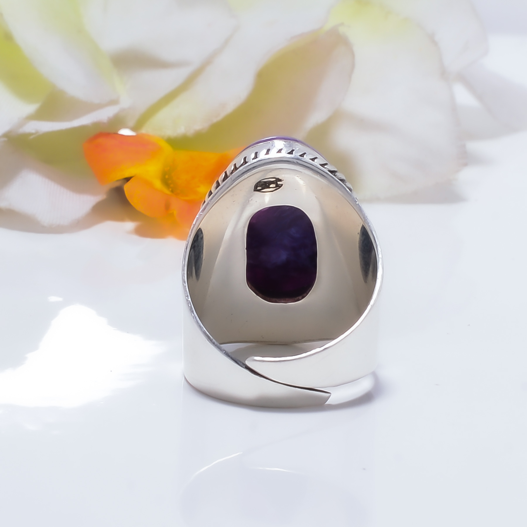 Purple Charoite - Siberia Gemstone 925 Sterling Silver Ring