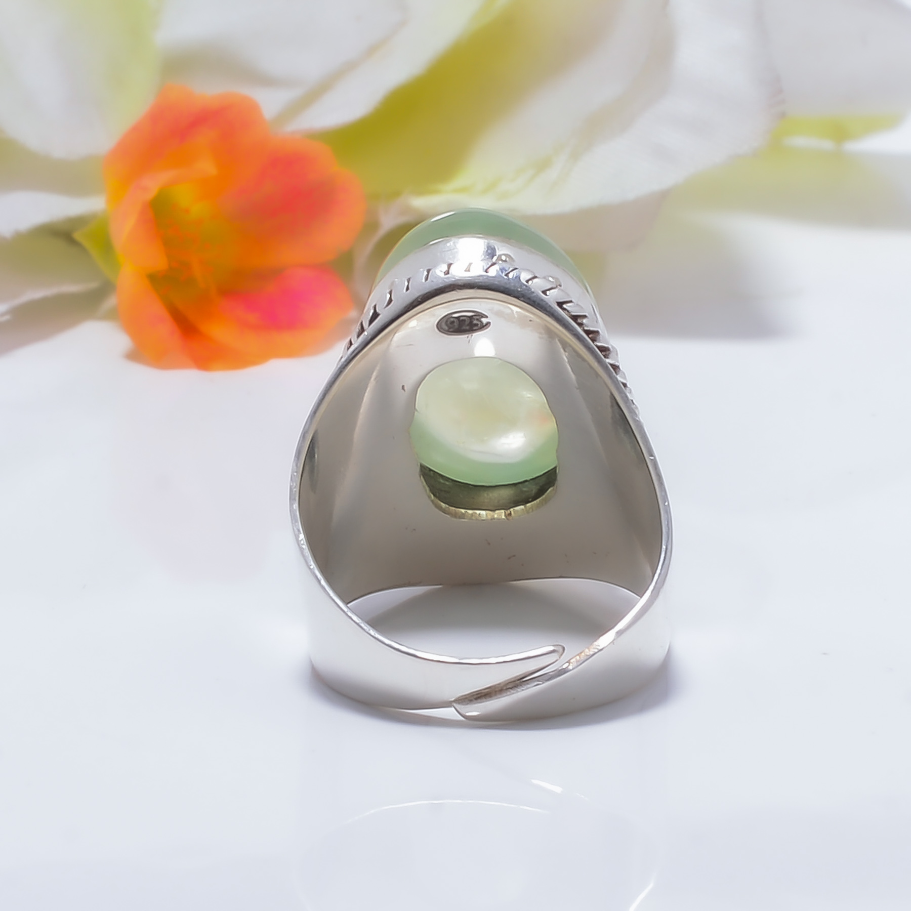 Prehnite - South Africa Gemstone 925 Sterling Silver Ring