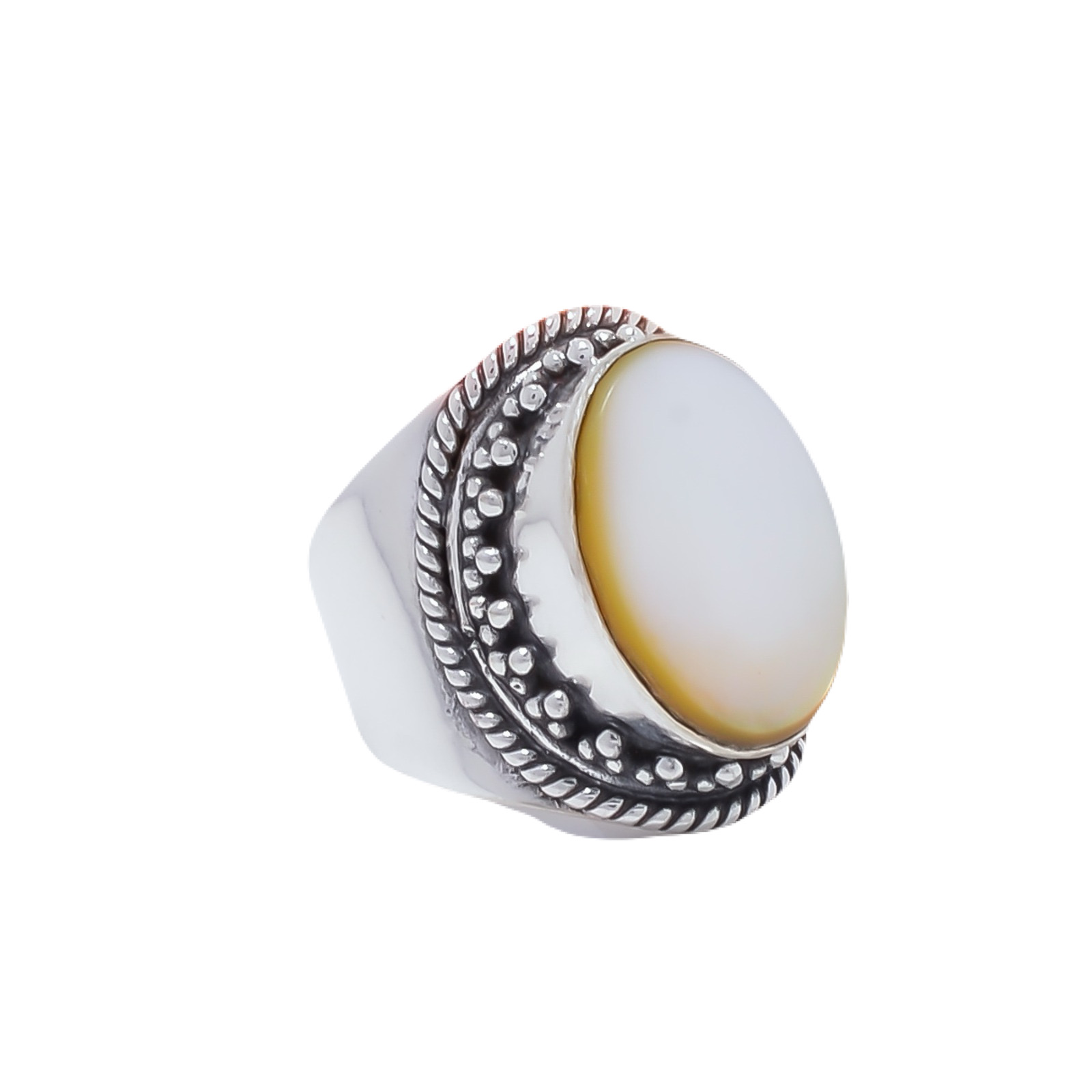 Mother Of Pearl - Australia Gemstone 925 Sterling Silver Ring