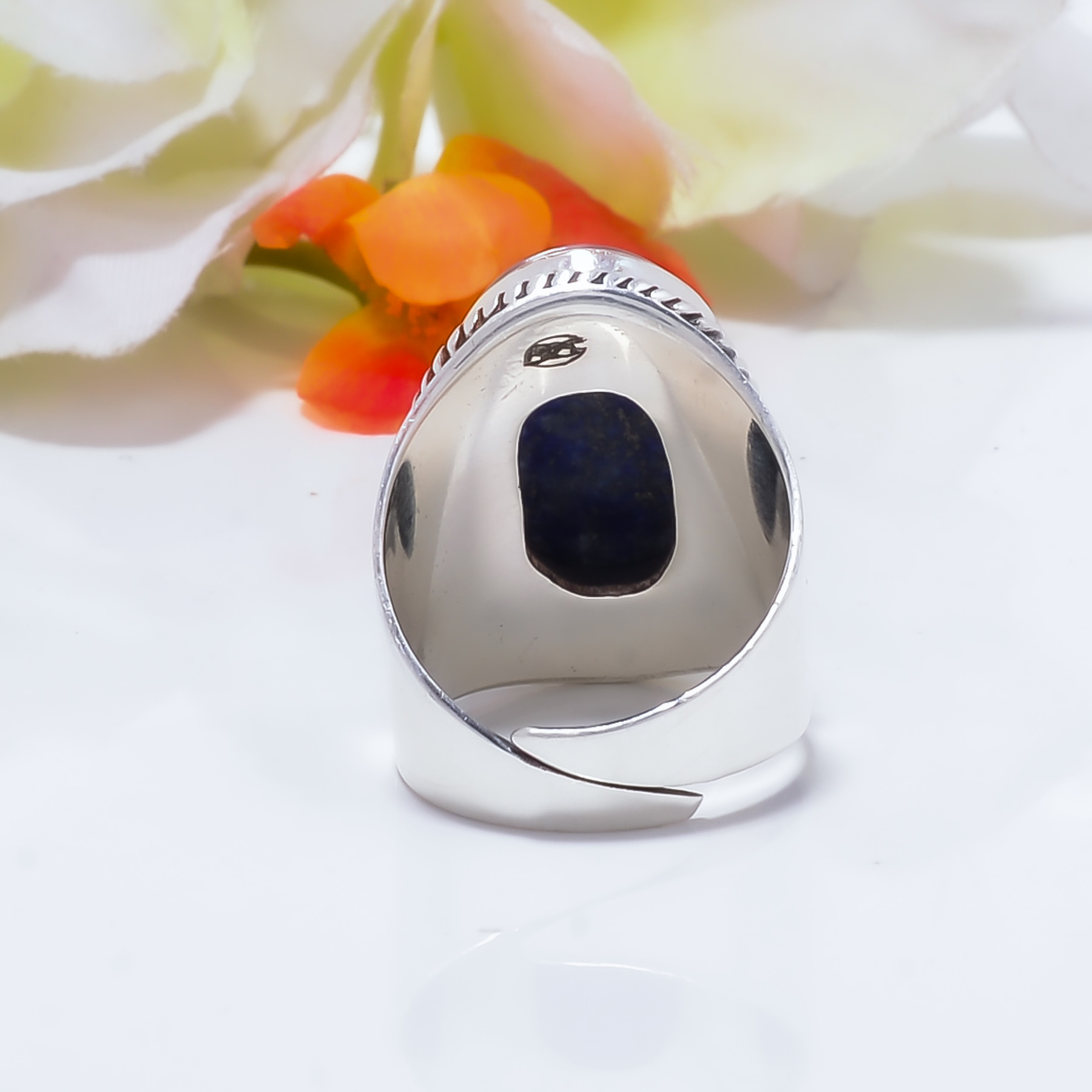Natural Lapis Lazuli - Afghanistan Gemstone 925 Sterling Silver Ring
