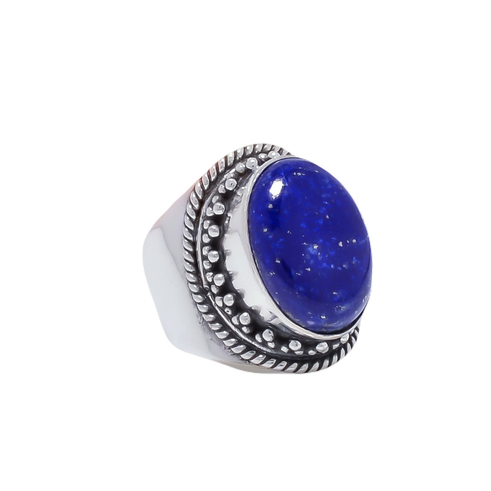 Natural Lapis Lazuli - Afghanistan Gemstone 925 Sterling Silver Ring